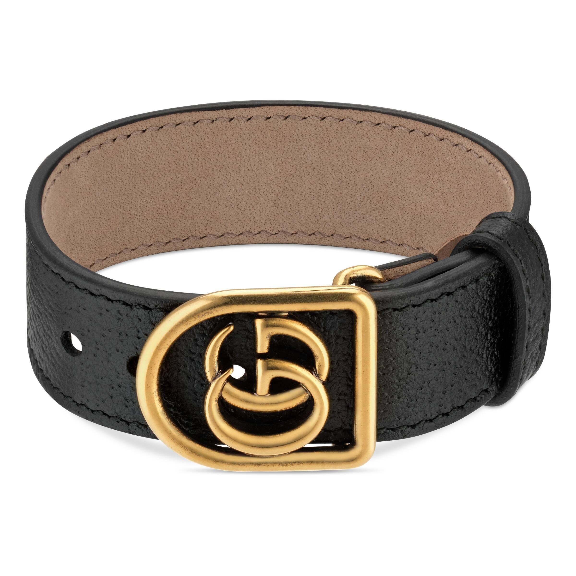 Gucci Marmont Double G Leather Bracelet - Save 25% | Lyst