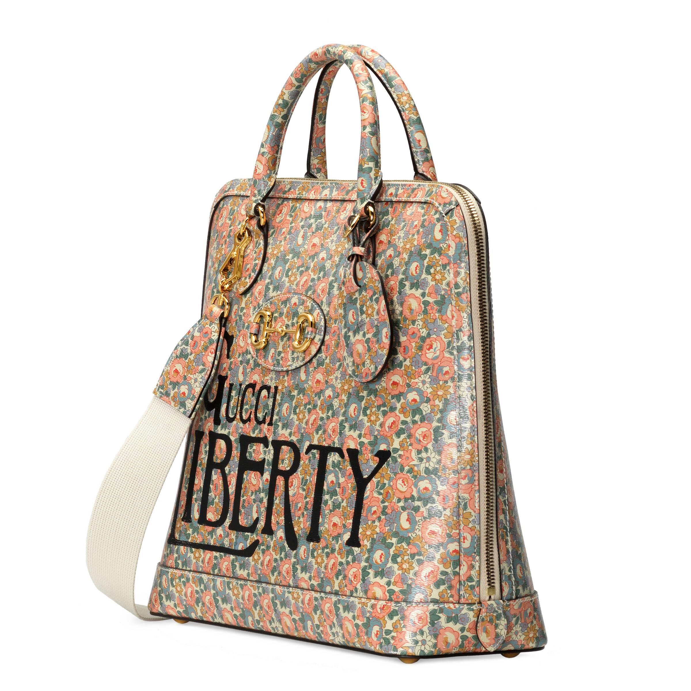 Gucci Horsebit 1955 Liberty London Small Duffle Bag in Pink for Men | Lyst