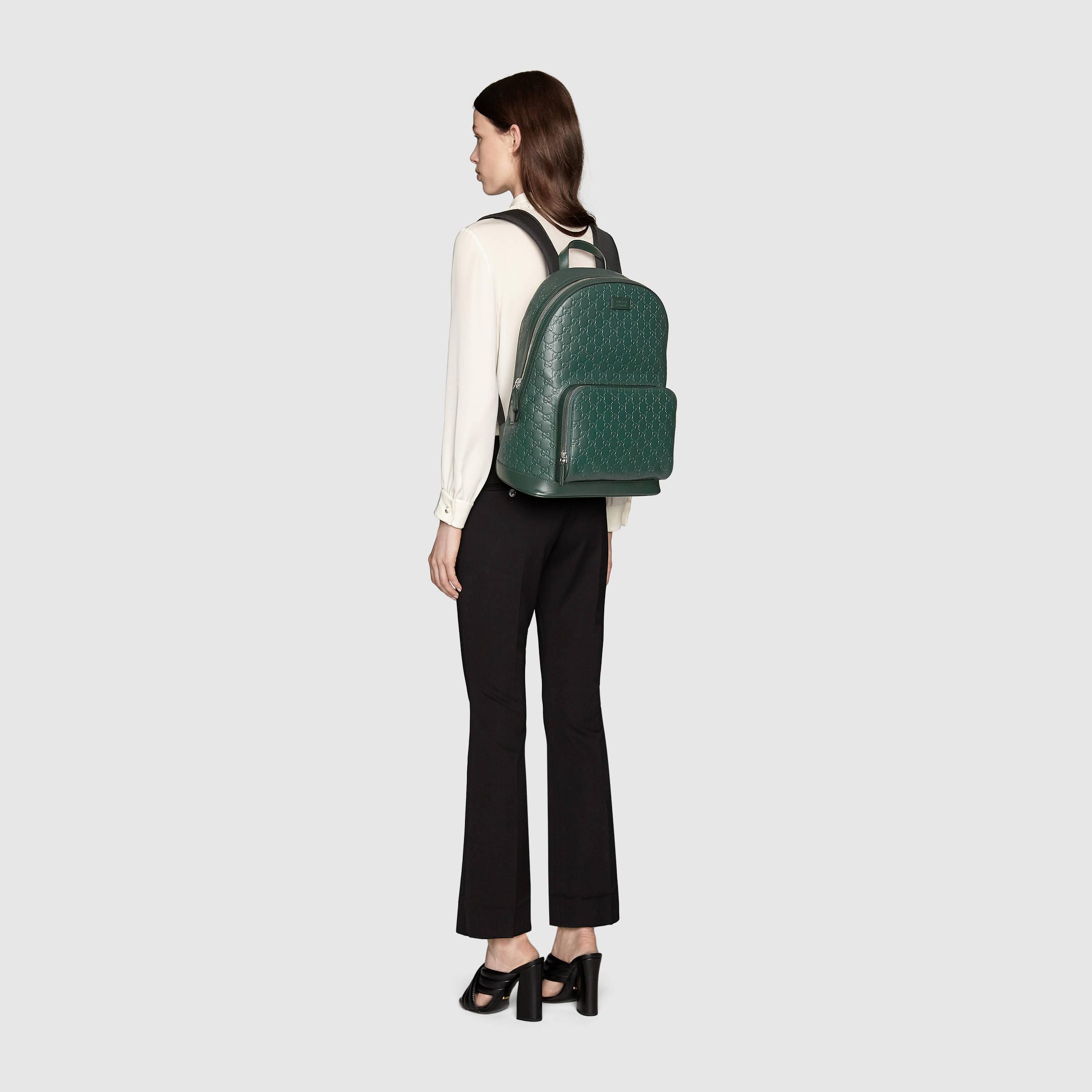 gucci signature leather backpack