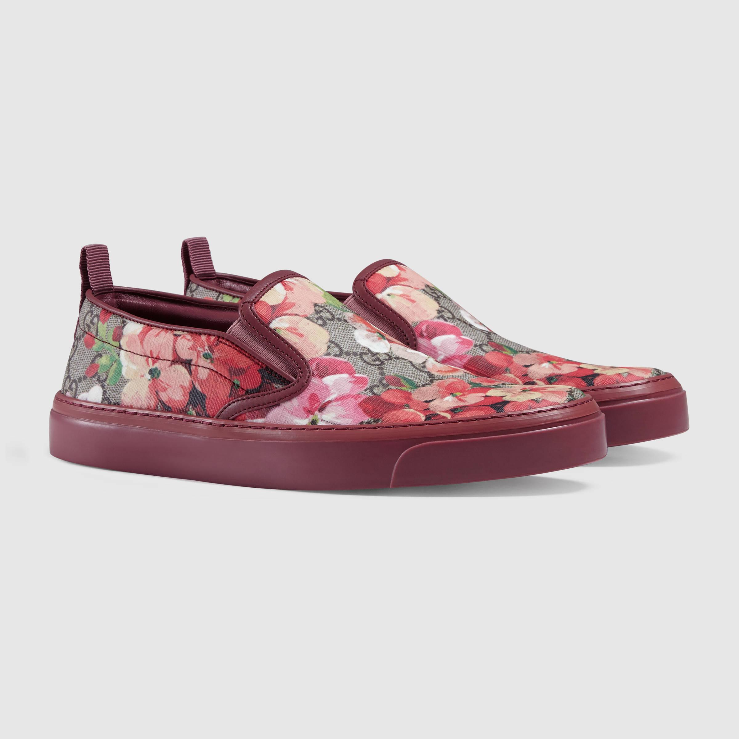 Gucci Canvas Blooms Print Slip-on Sneaker - Lyst