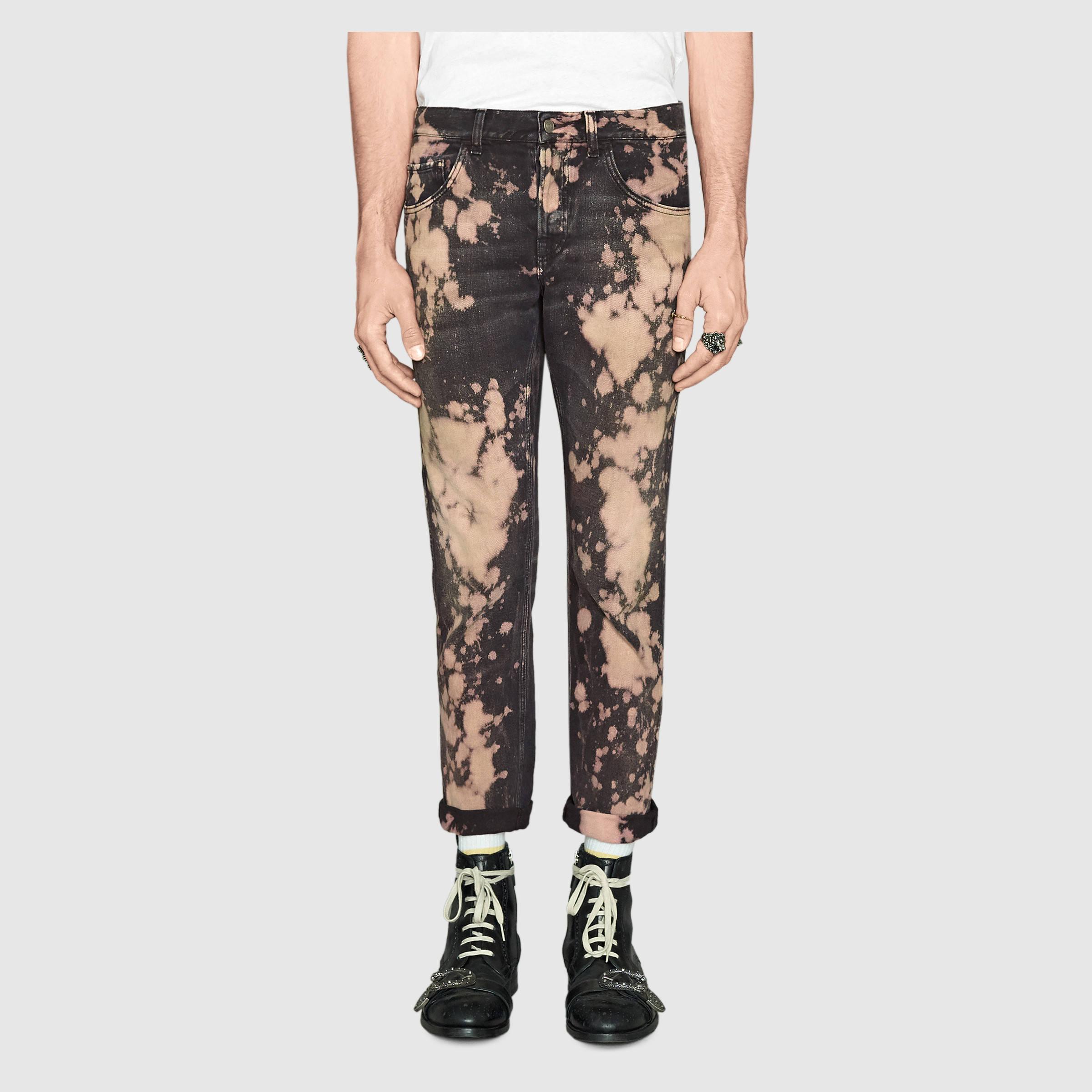 Gucci Bleached Denim Tapered Pant in 