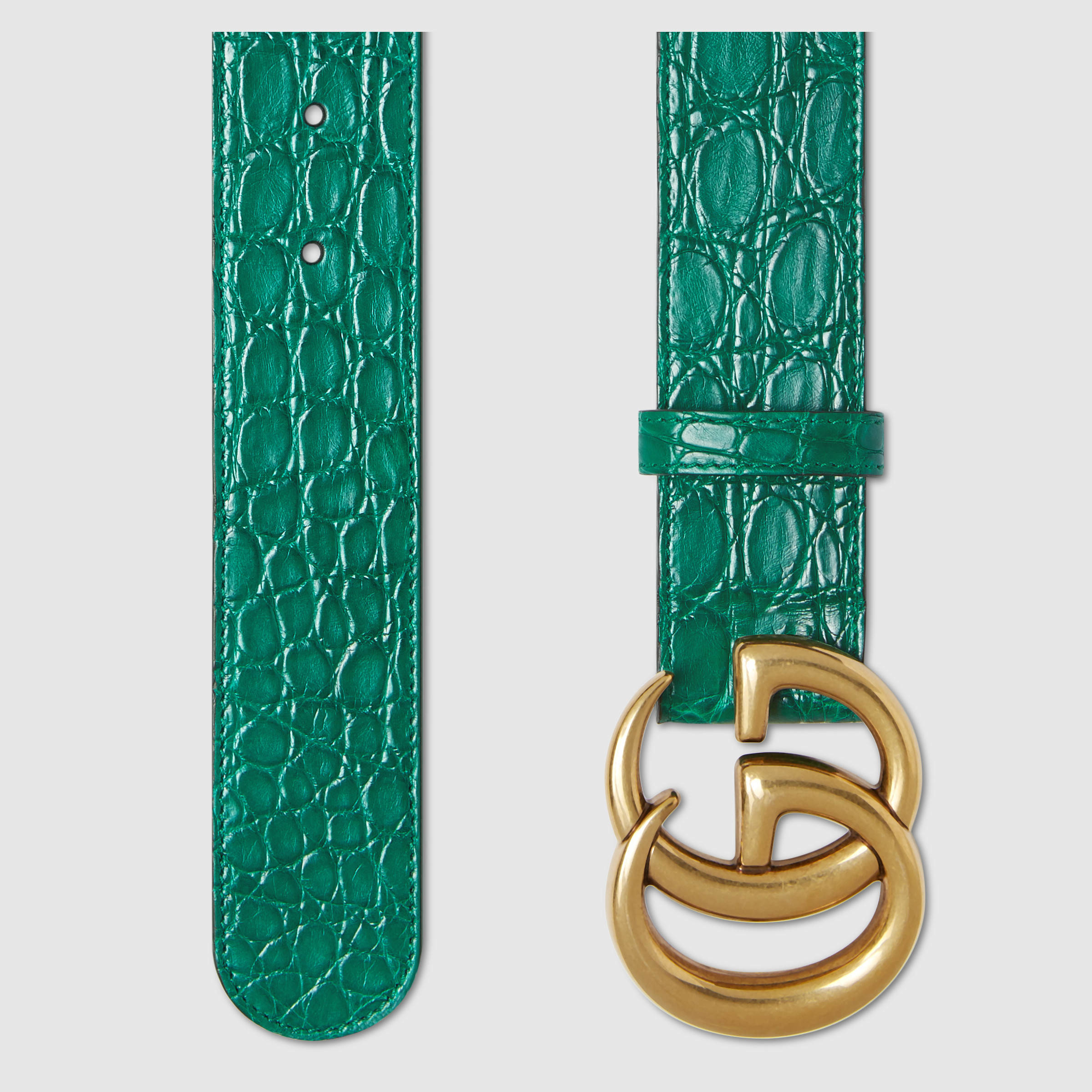 Gucci Crocodile Belt With Double G Buckle in Emerald Green Crocodile  (Green) - Lyst