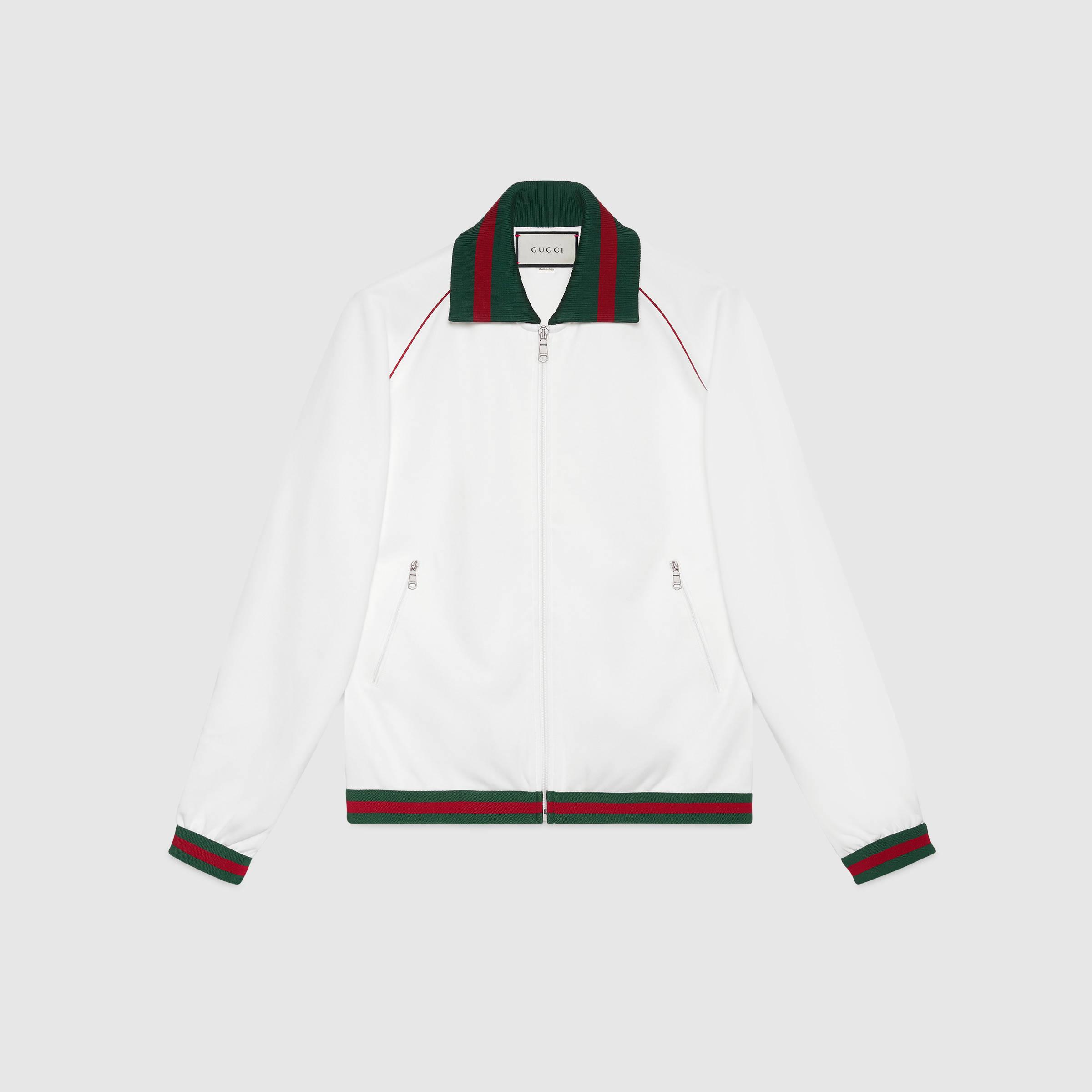 Gucci Jersey Jacket in White for Men - Lyst