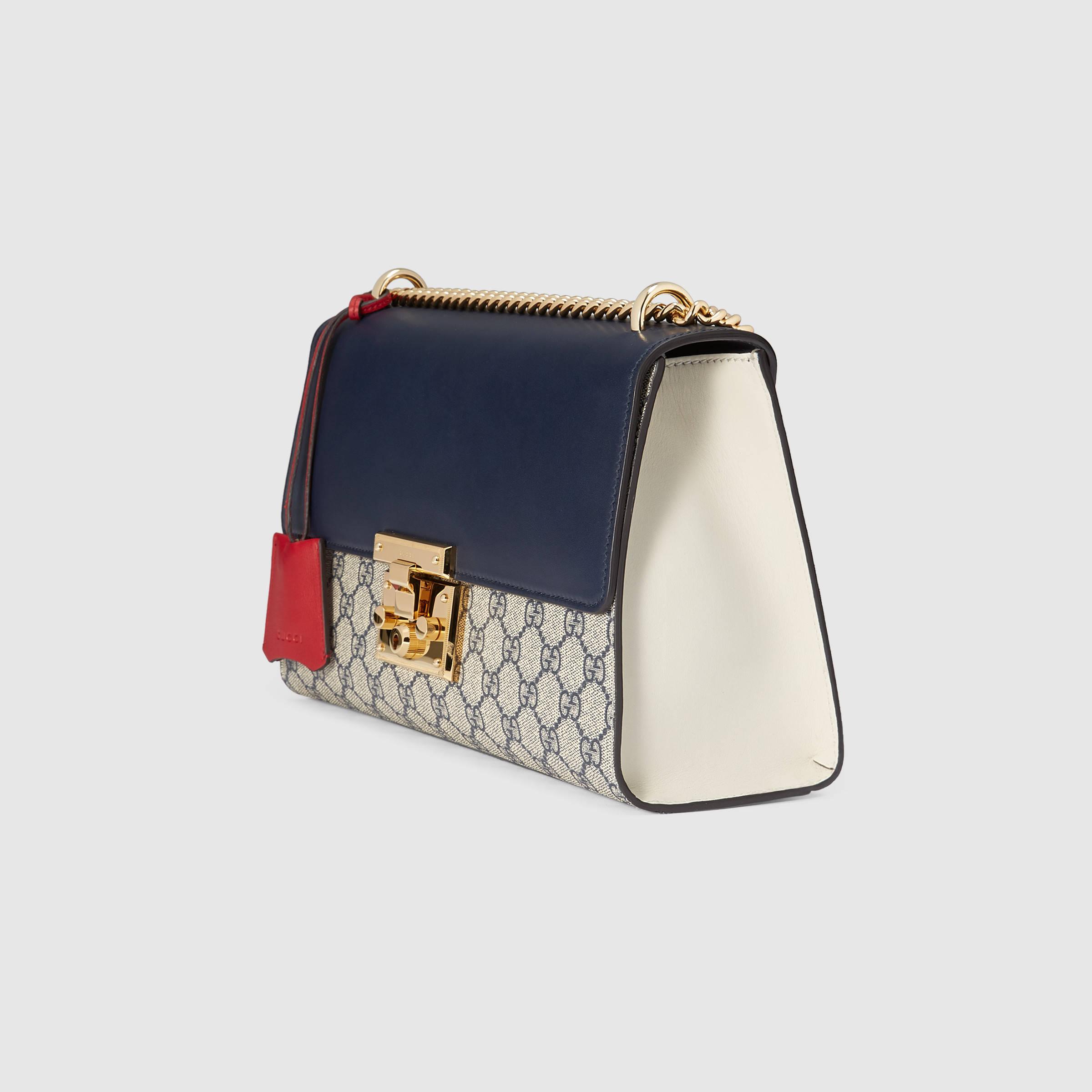 Gucci Padlock GG Supreme Canvas And Leather Shoulder Bag - Lyst