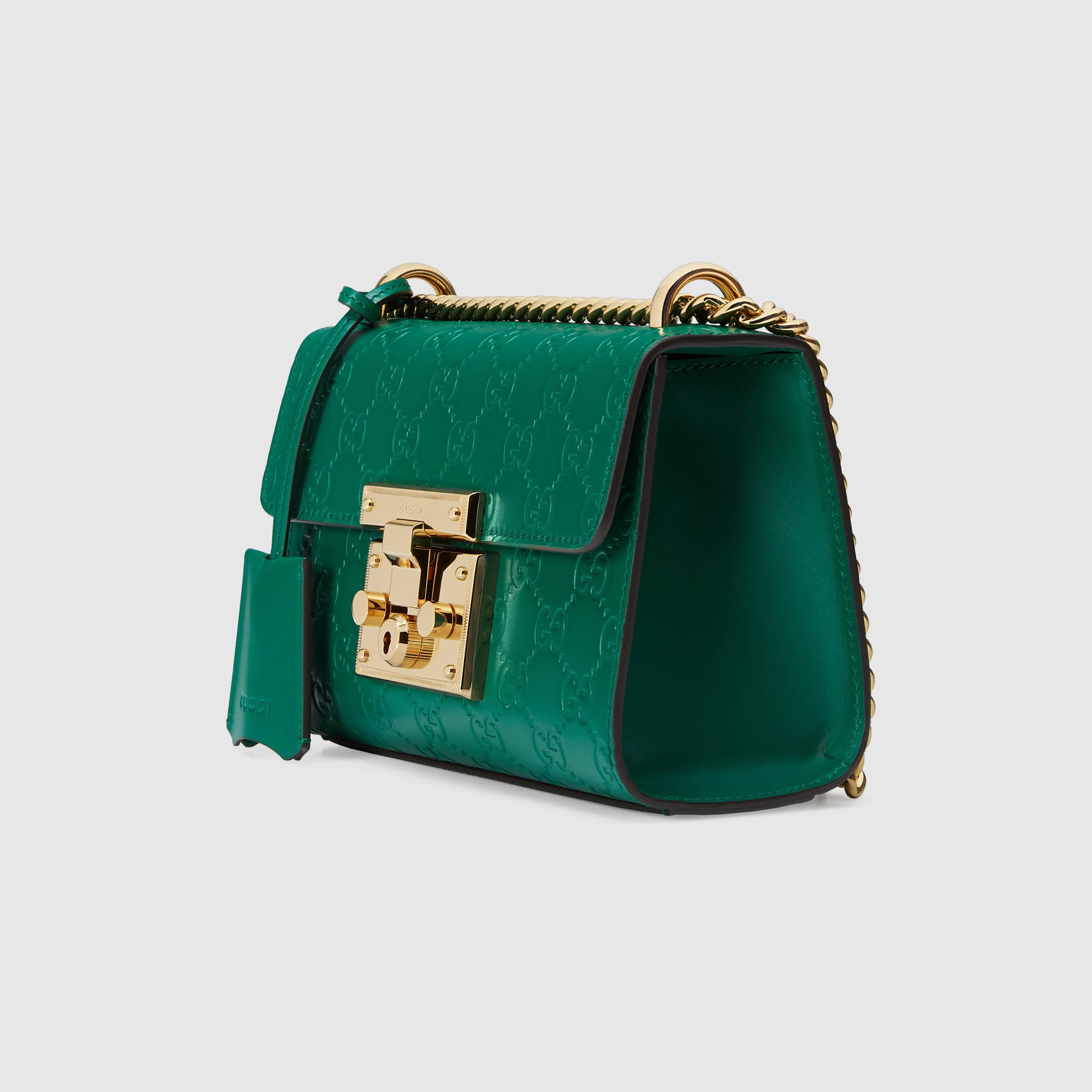 Lyst - Gucci Padlock Signature Shoulder Bag in Green