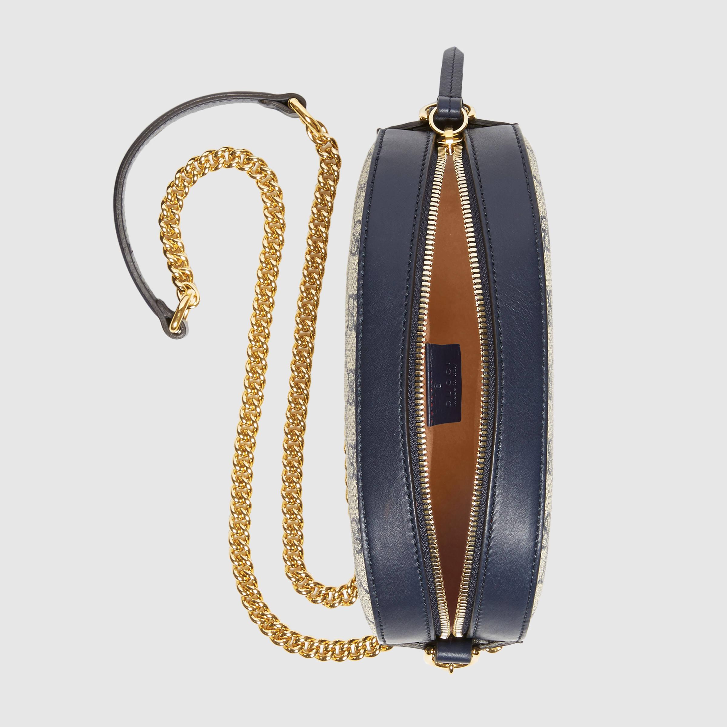 Gucci Canvas Gg Supreme Mini Chain Bag in Gray - Lyst