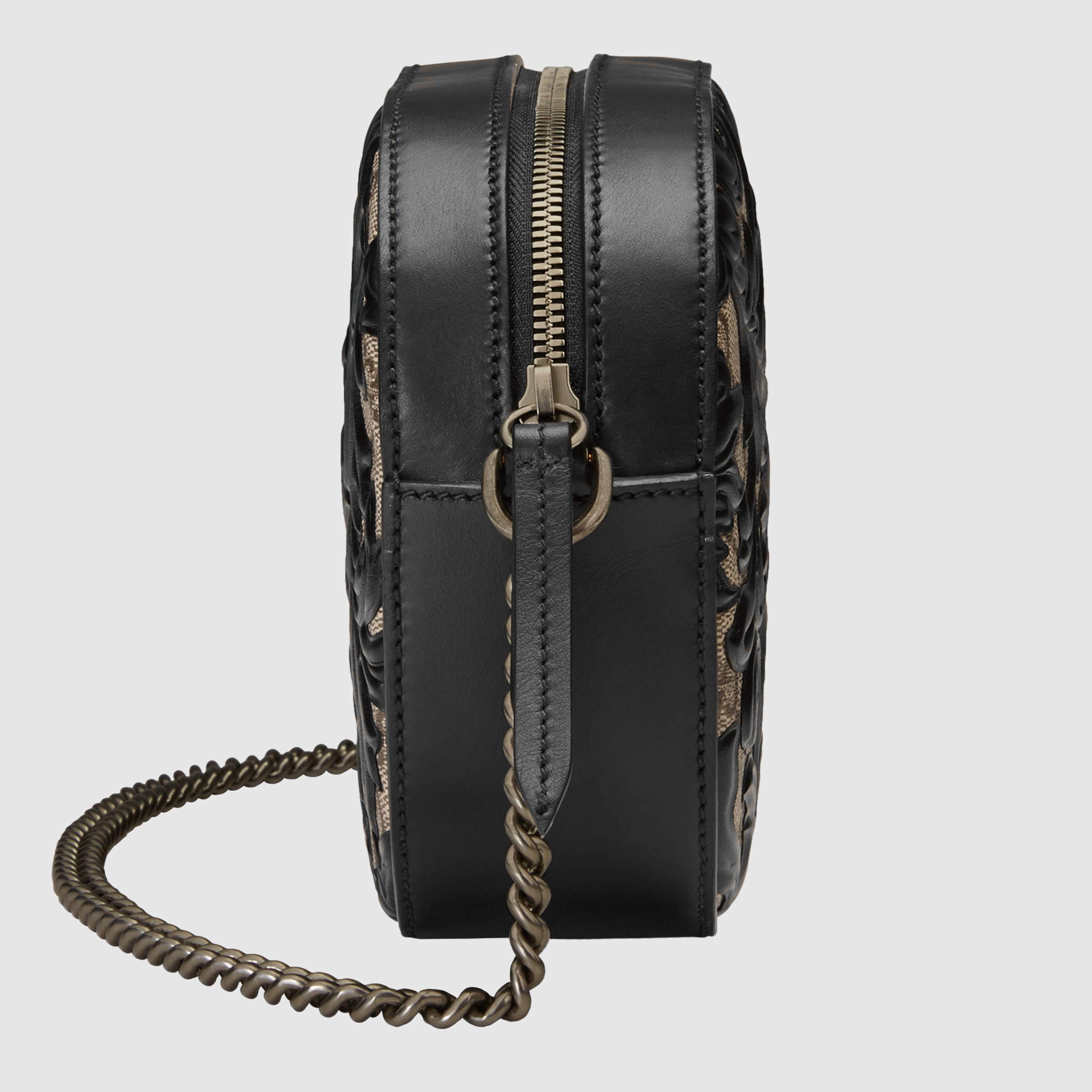 Gucci Canvas Arabesque Gg Supreme Mini Chain Bag in Black - Lyst