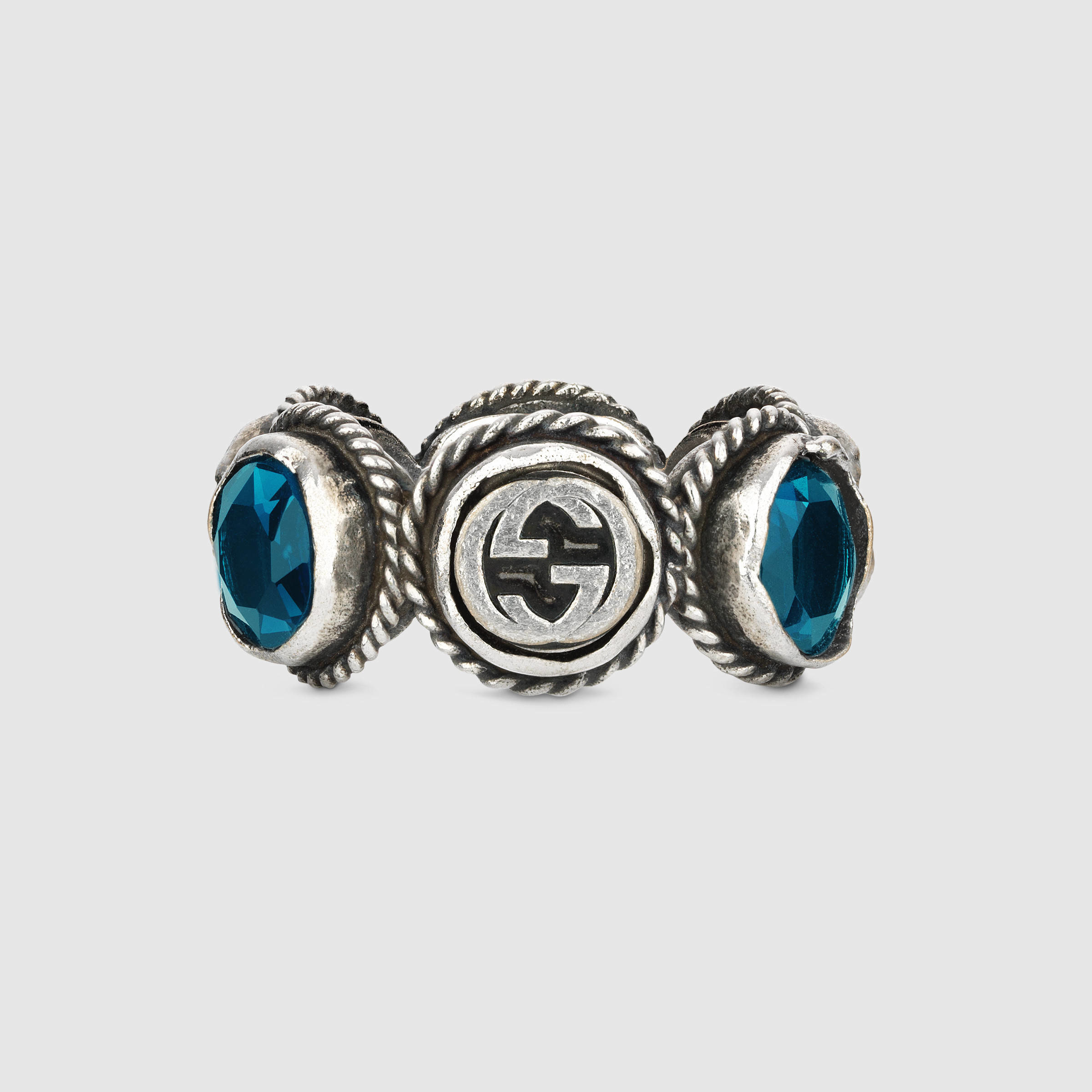 Gucci Ring With Swarovski Crystals in Blue for Men - Lyst