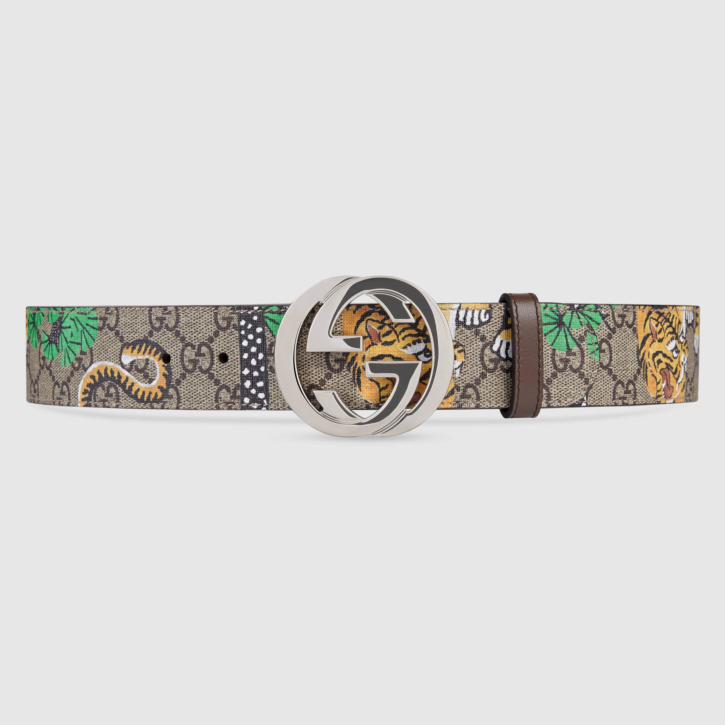 Gucci Canvas Bengal Gg Supreme Belt in Metallic Men - Lyst