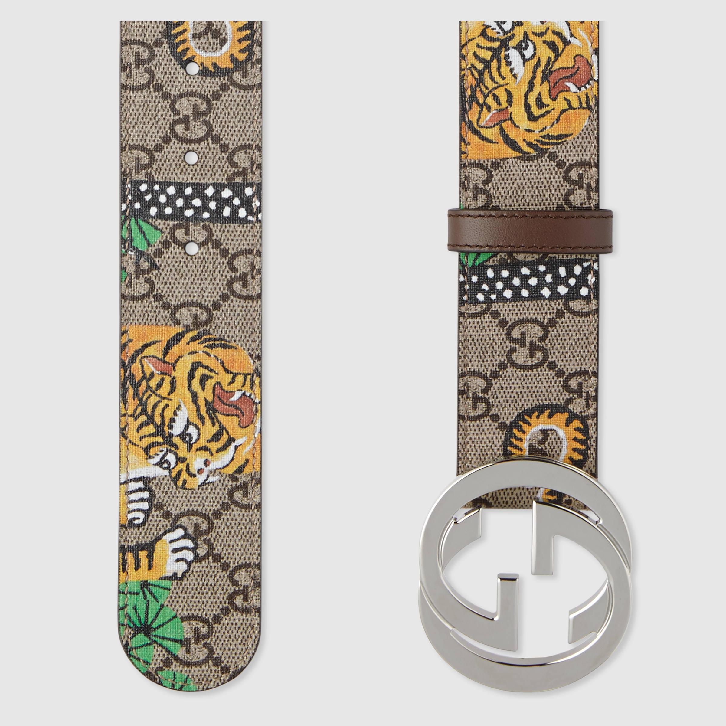 investering Installation lammelse Gucci Canvas Bengal Gg Supreme Belt in Metallic for Men - Lyst