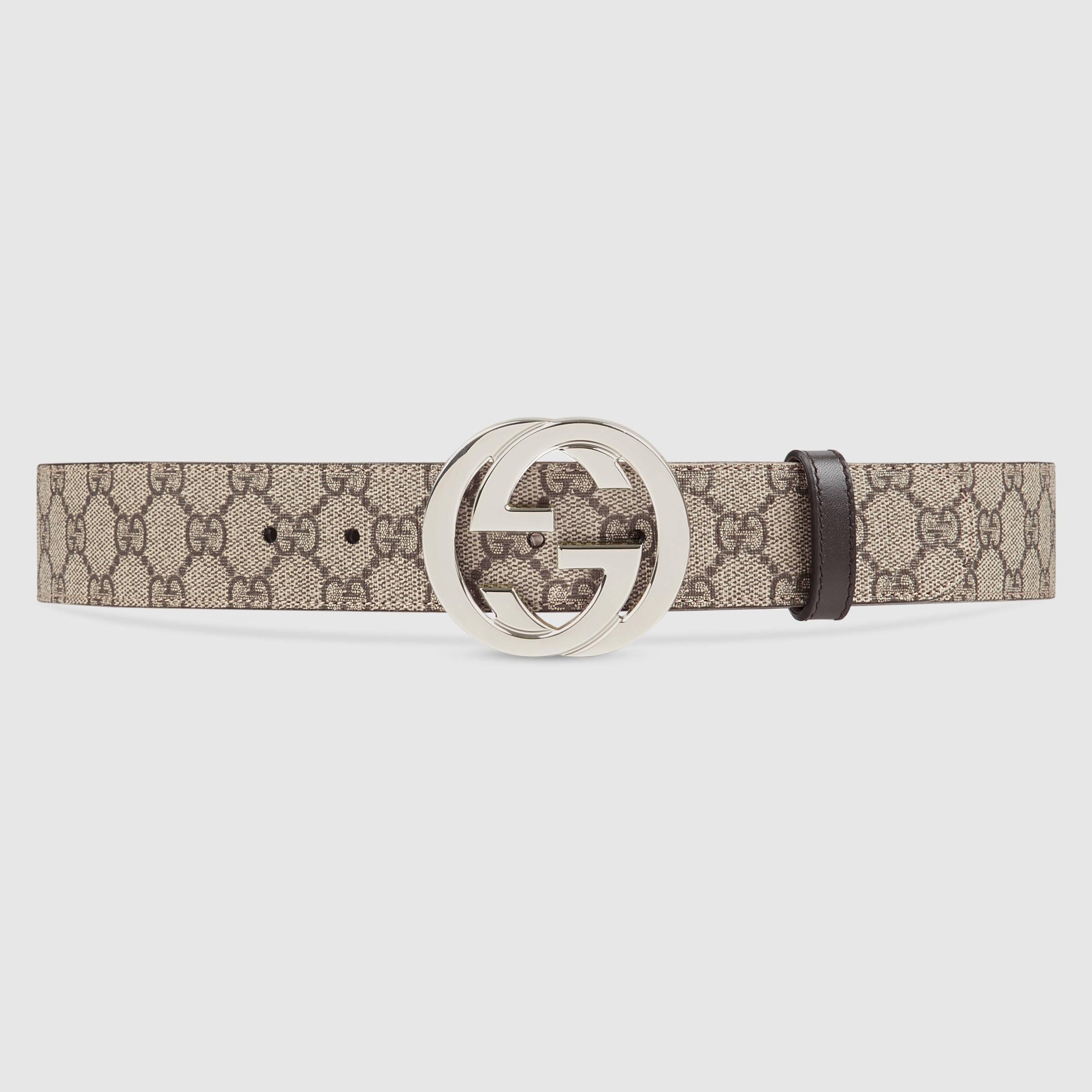 Lyst - Gucci Gg Supreme Belt With G Buckle in Natural for Men