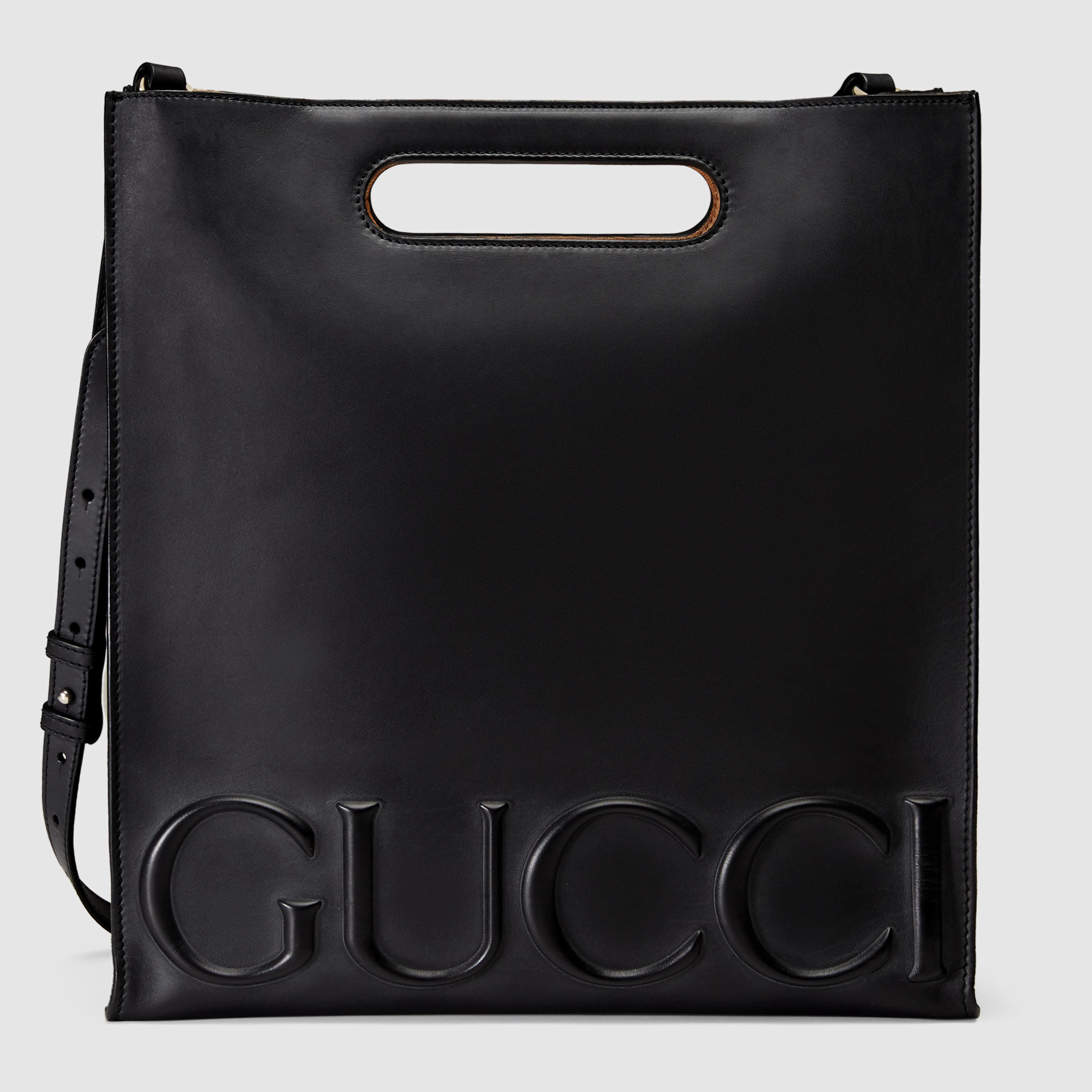 Gucci XL Leather Tote in Black - Lyst