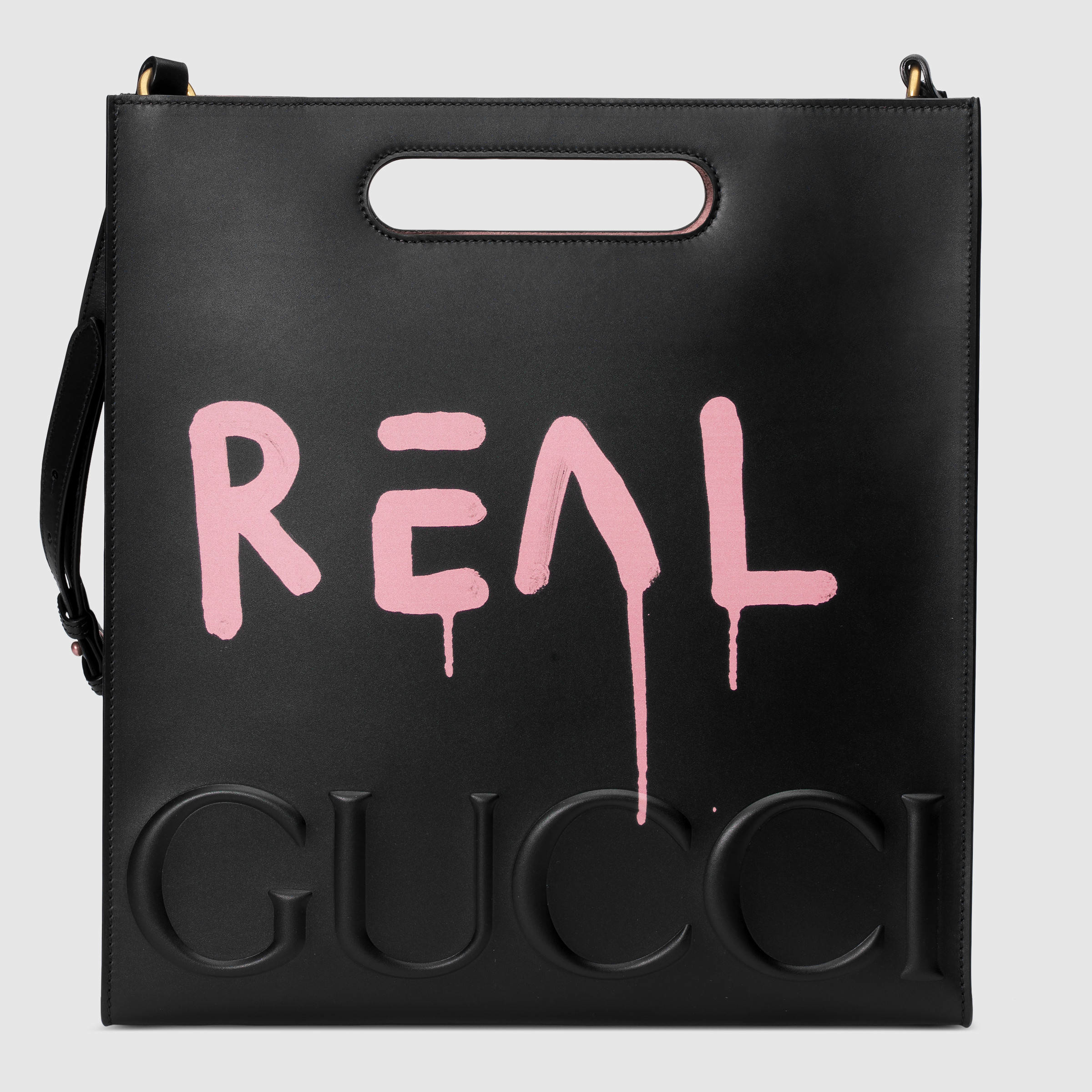 Gucci Ghost Leather Tote in Black - Lyst