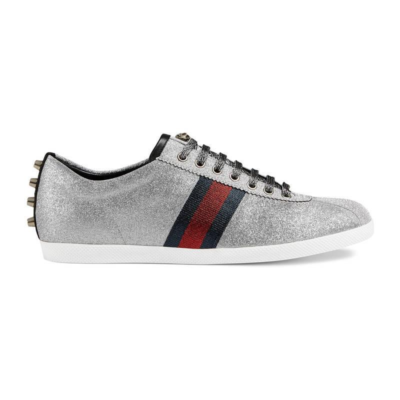gucci men's bambi web metallic sneakers