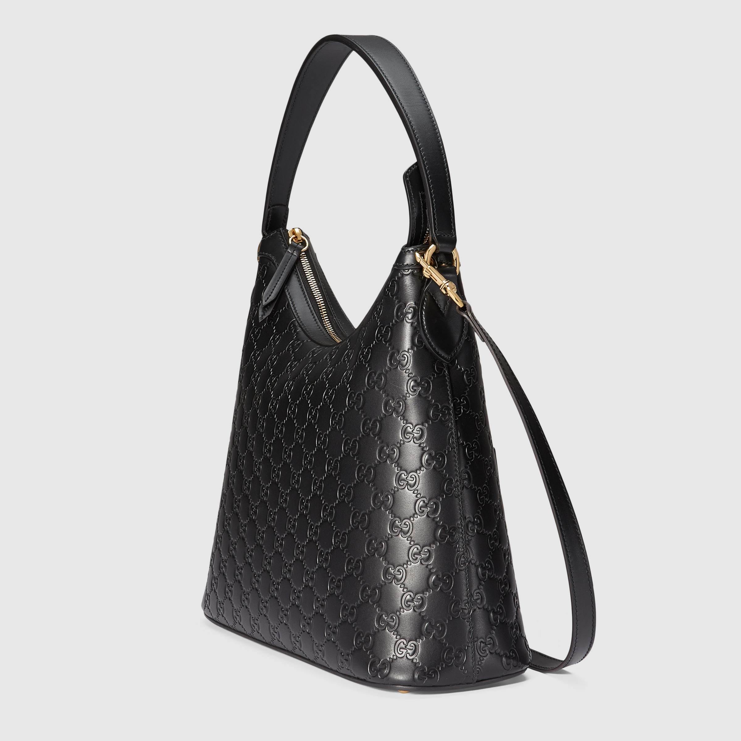 Gucci Leather Signature Hobo - Lyst