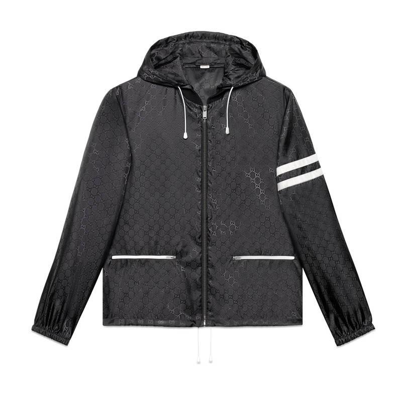 black nylon windbreaker