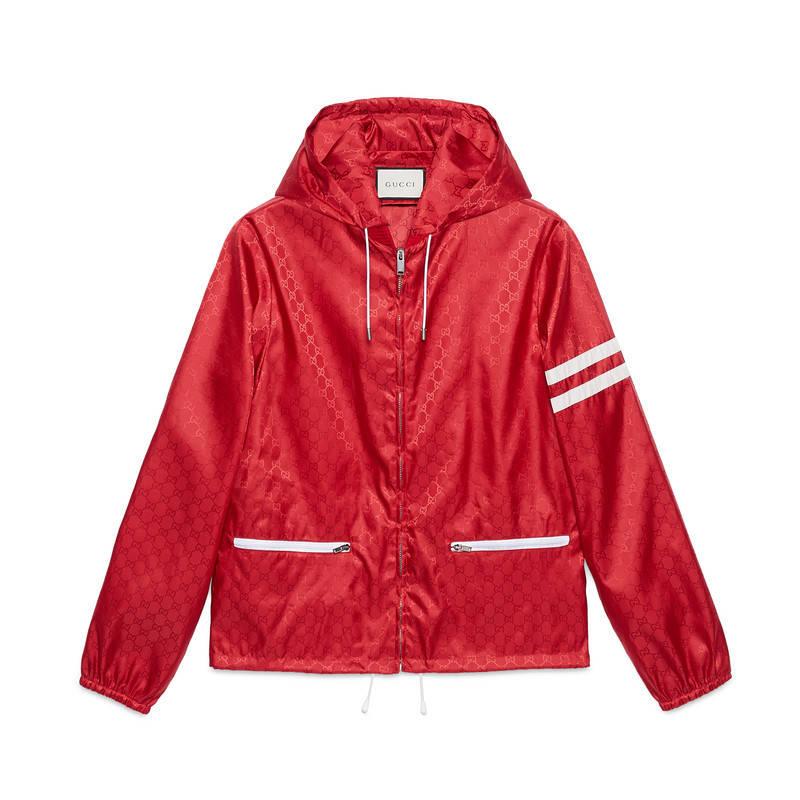 Gucci Synthetic Nylon Windbreaker in Red for Men - Lyst
