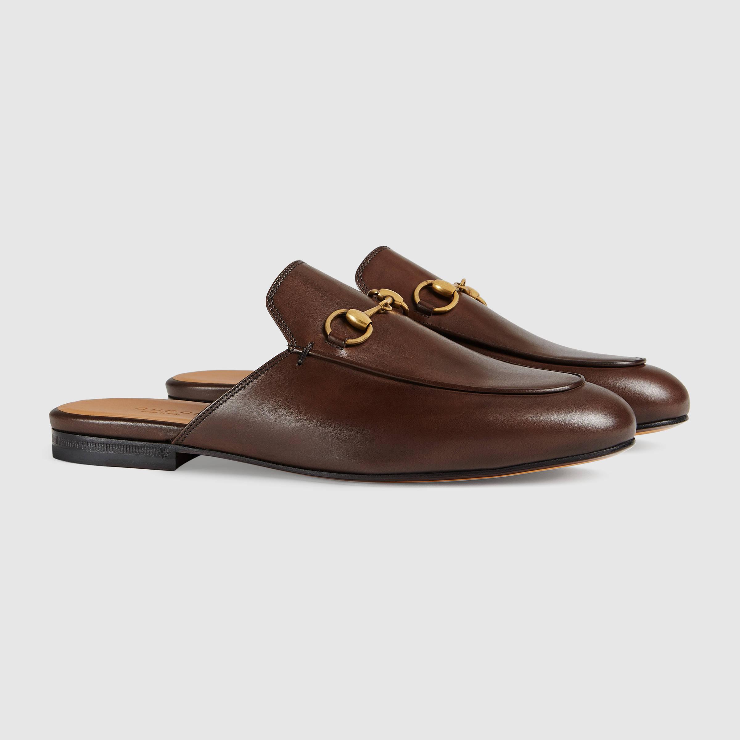 Gucci Leather Upper And Sole Sandal Lyst