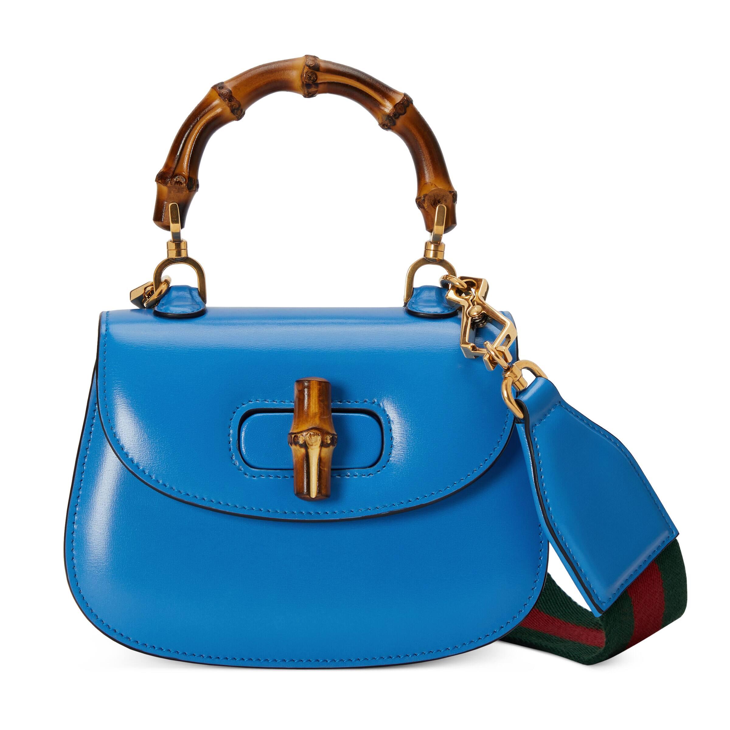 Gucci Bamboo 1947 Mini Top Handle Bag in Blue Lyst