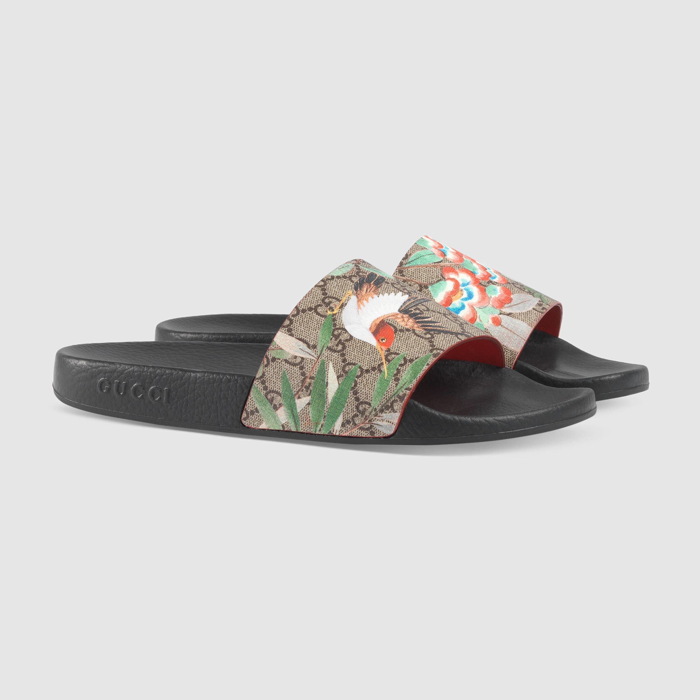 Gucci Canvas Tian Printed Slides for 
