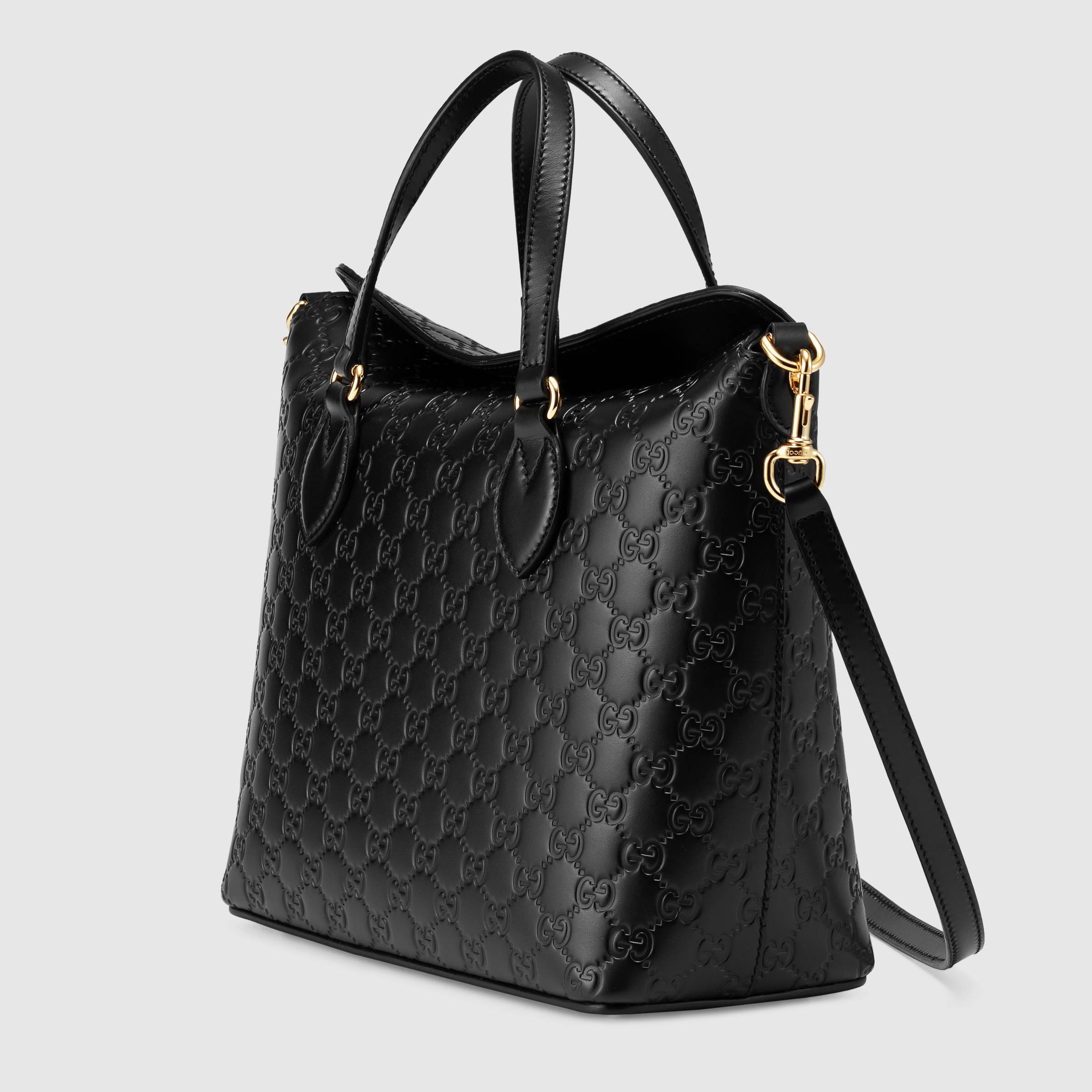 GUCCI Tote Bag 109140 Intrecciato GG canvas/leather black Women