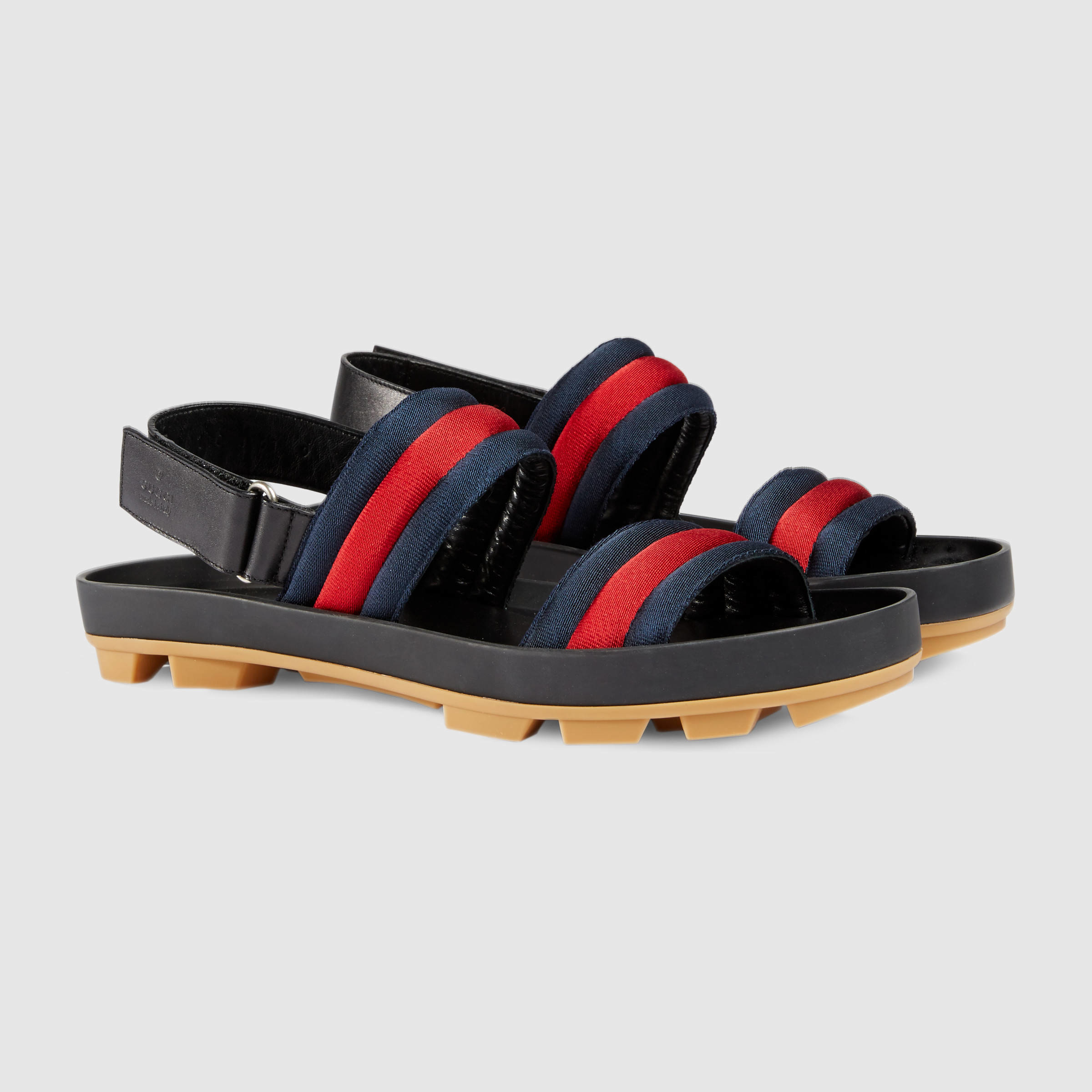 gucci leather and web sandal