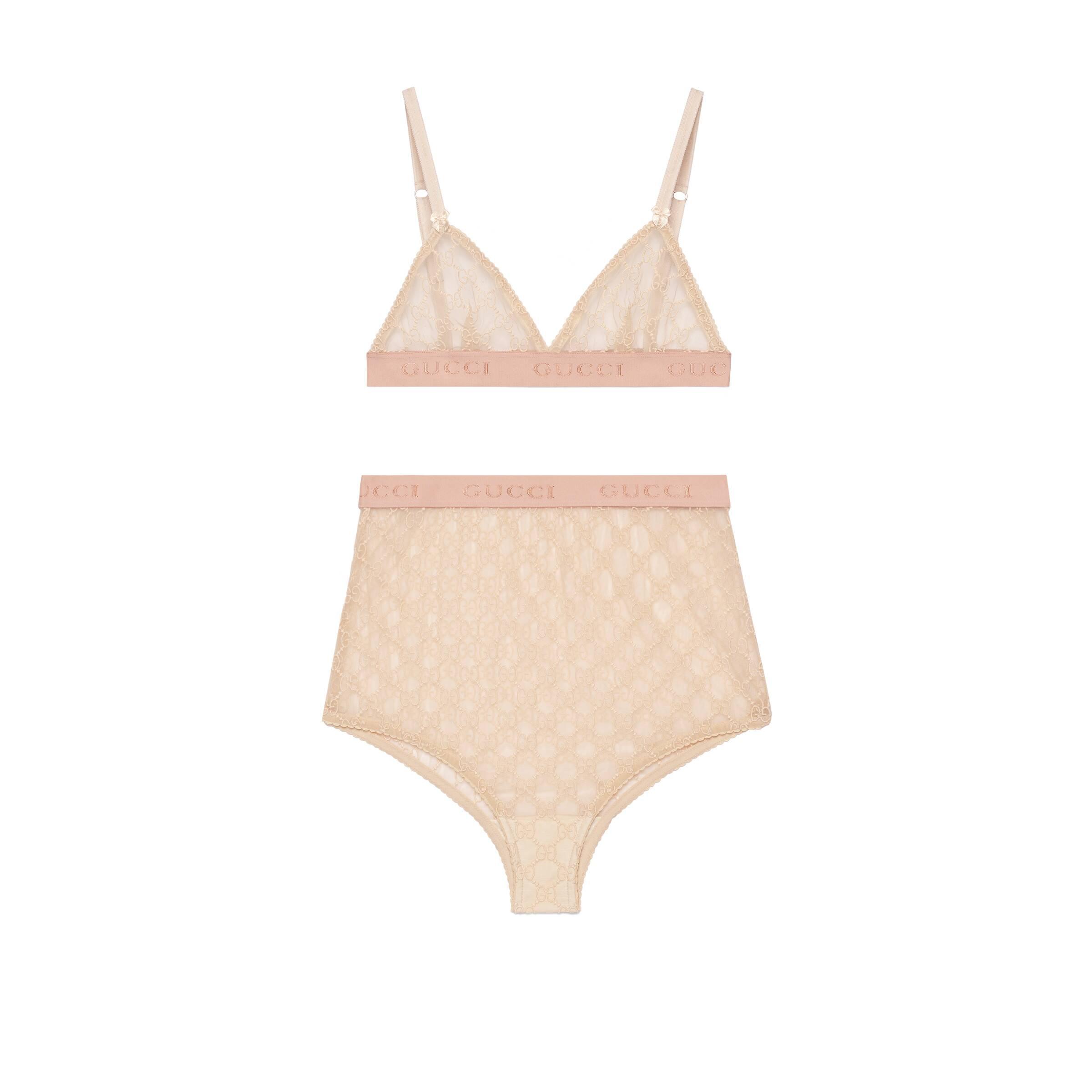 Gucci GG Tulle Lingerie Set in White - Lyst