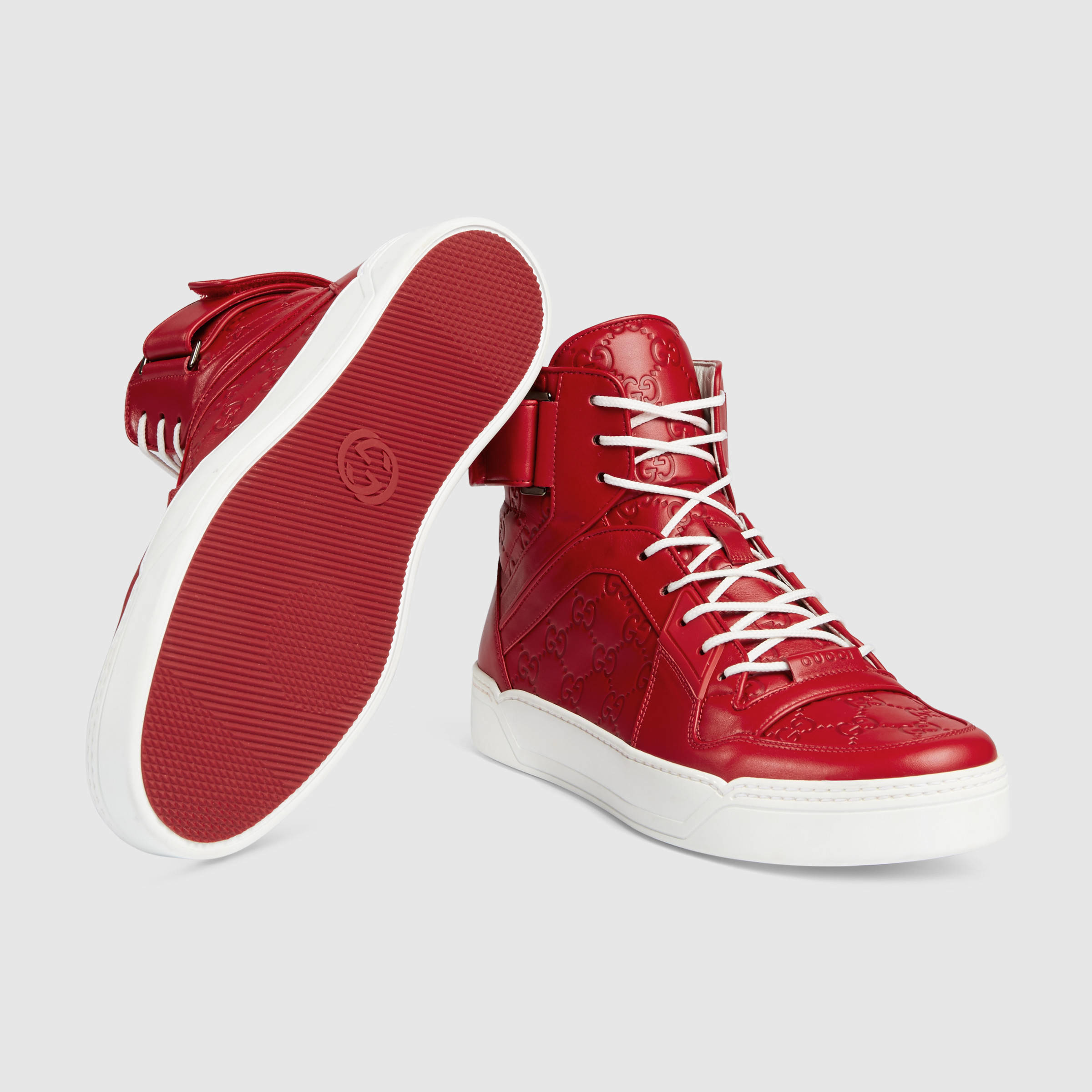 Gucci Signature High-top Sneaker in Red for Men | Lyst