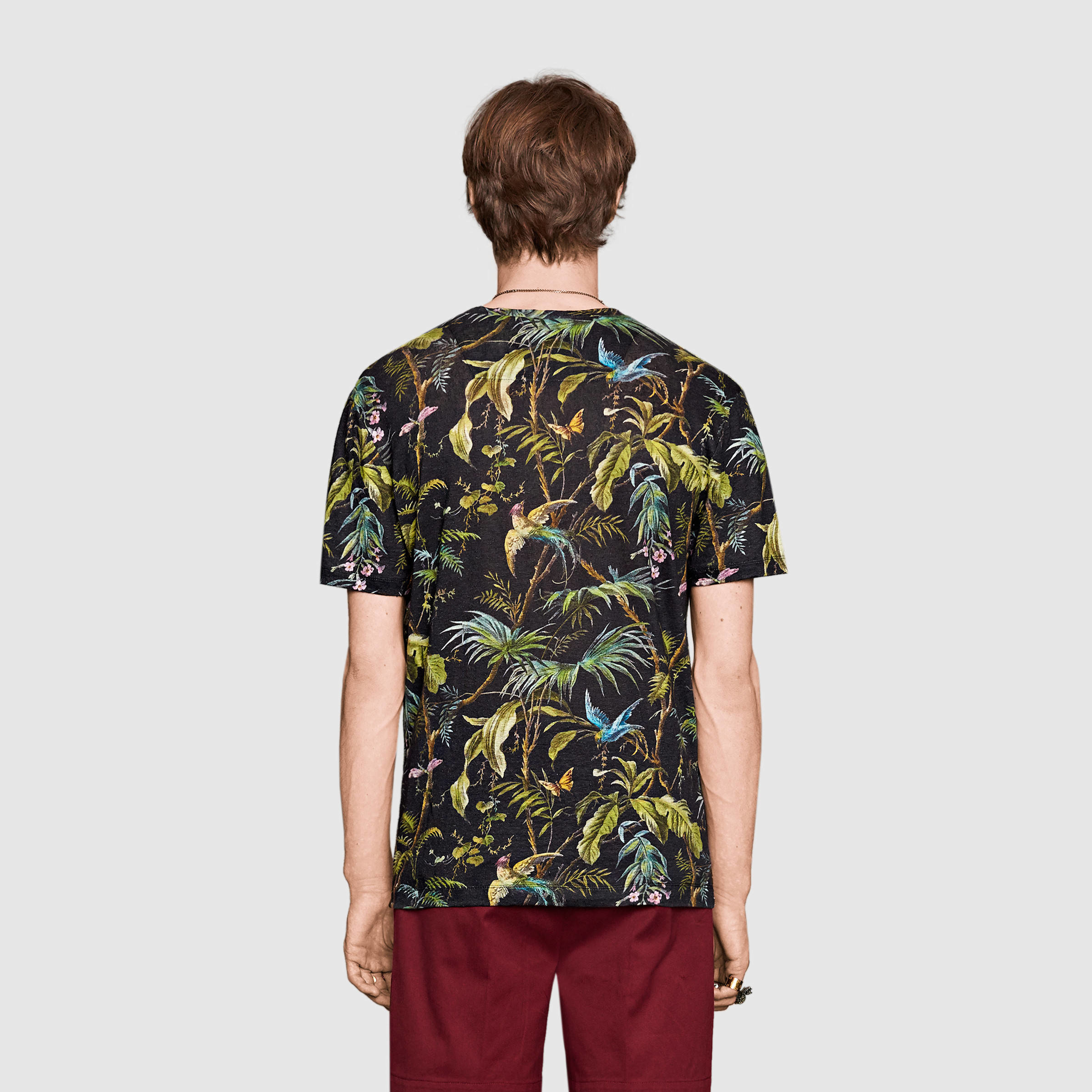 Gucci Jungle-print And Appliqué Linen T-shirt for Men | Lyst