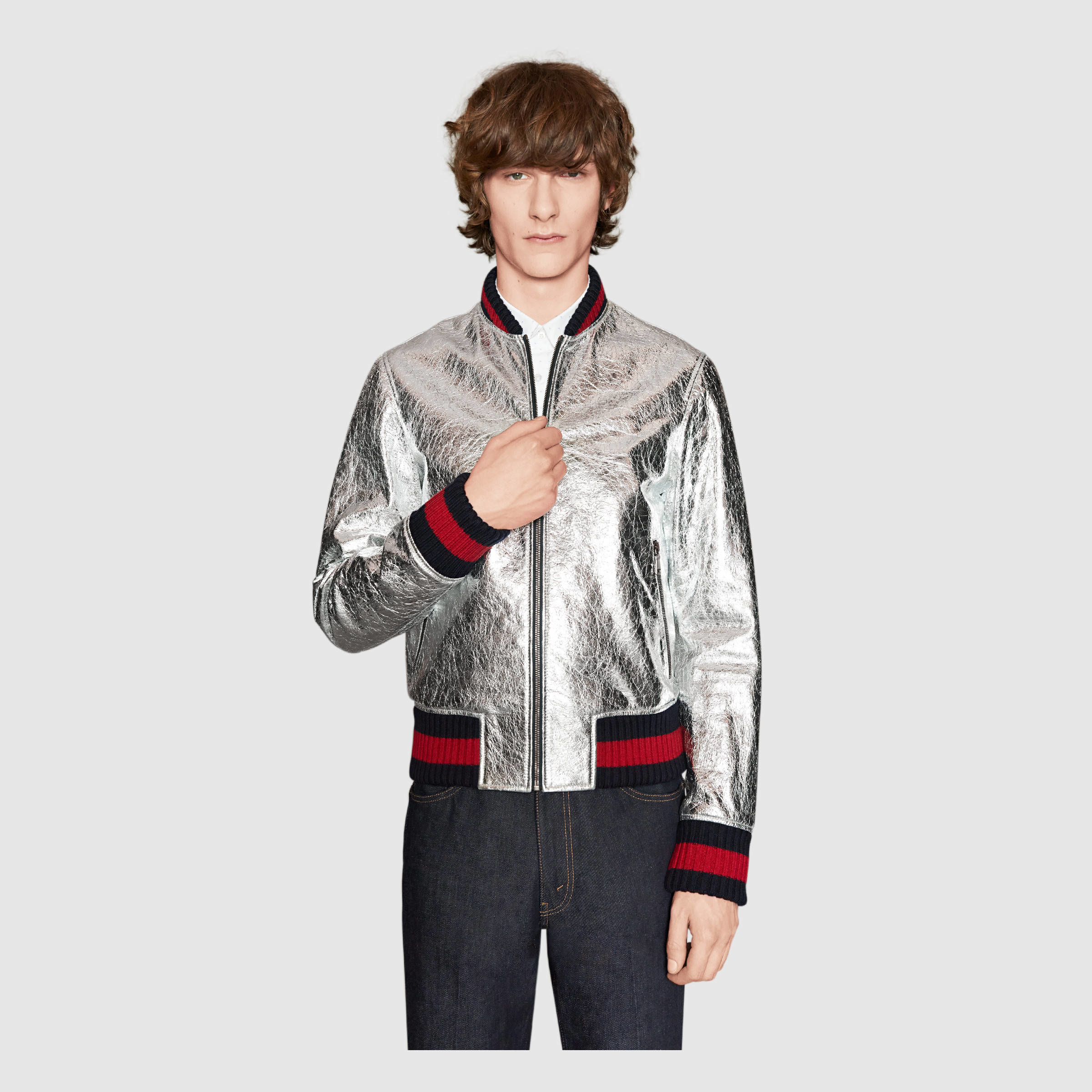gucci metallic bomber jacket