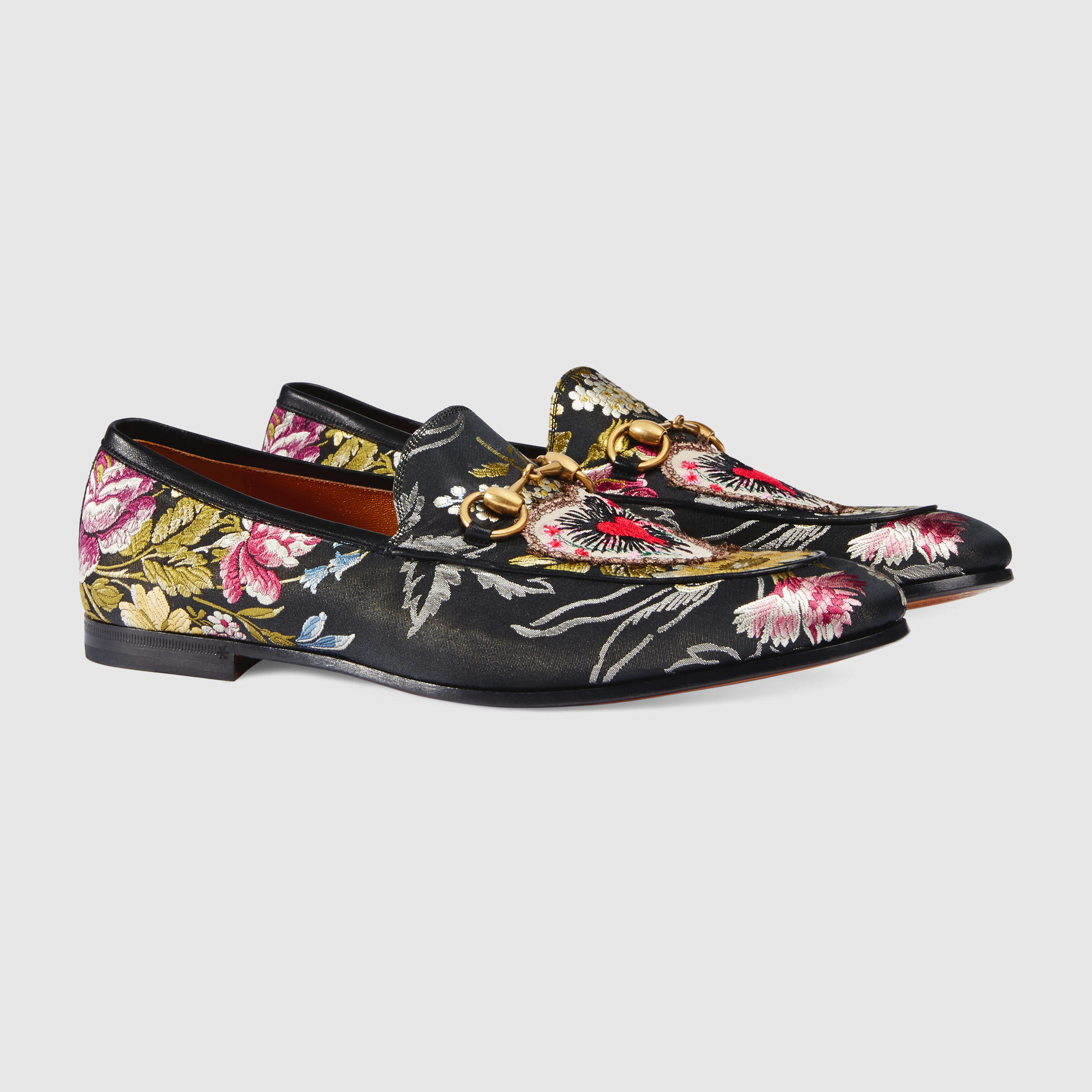 gucci jordaan floral jacquard loafer