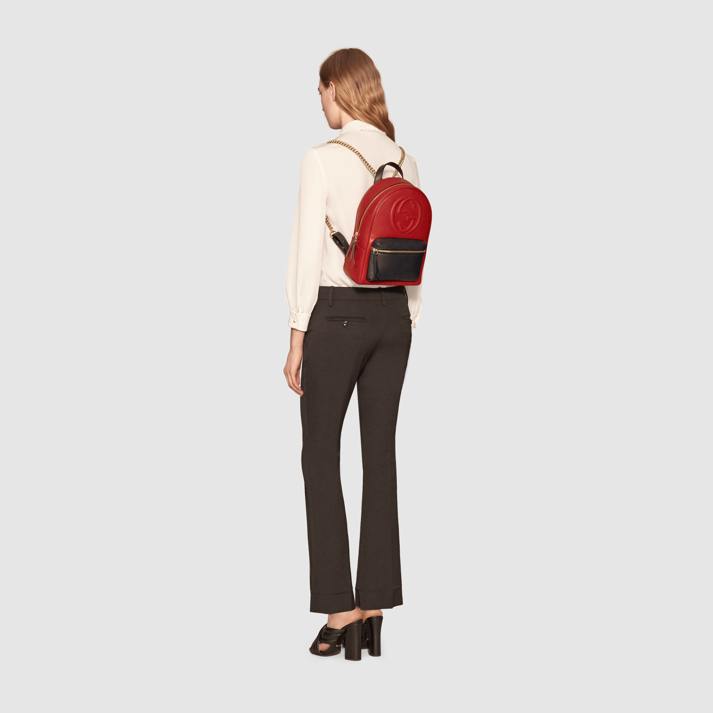 gucci soho leather chain backpack