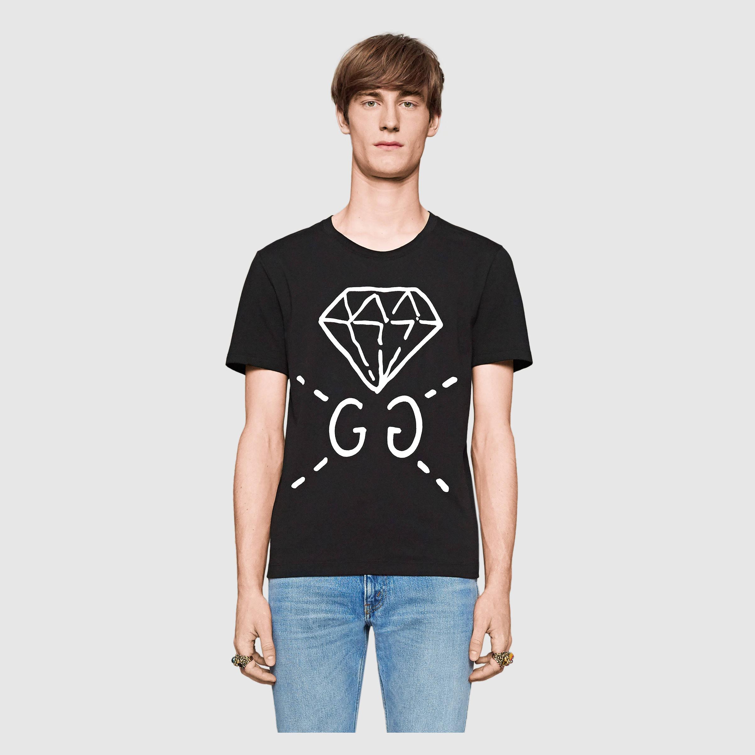 Gucci Ghost Cotton T-Shirt in Black for 