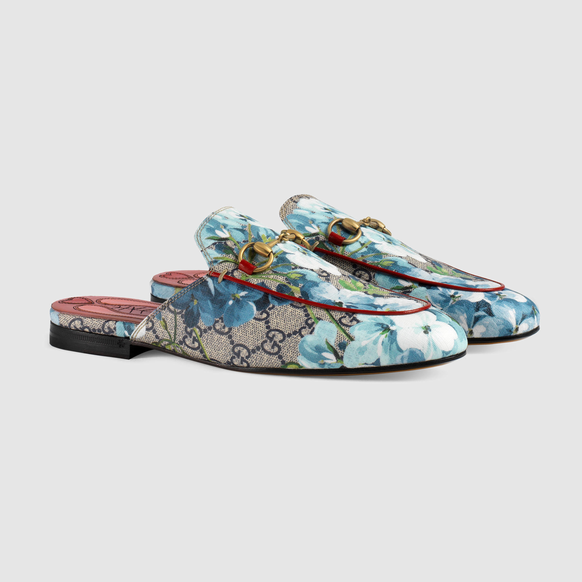 blue gucci slippers