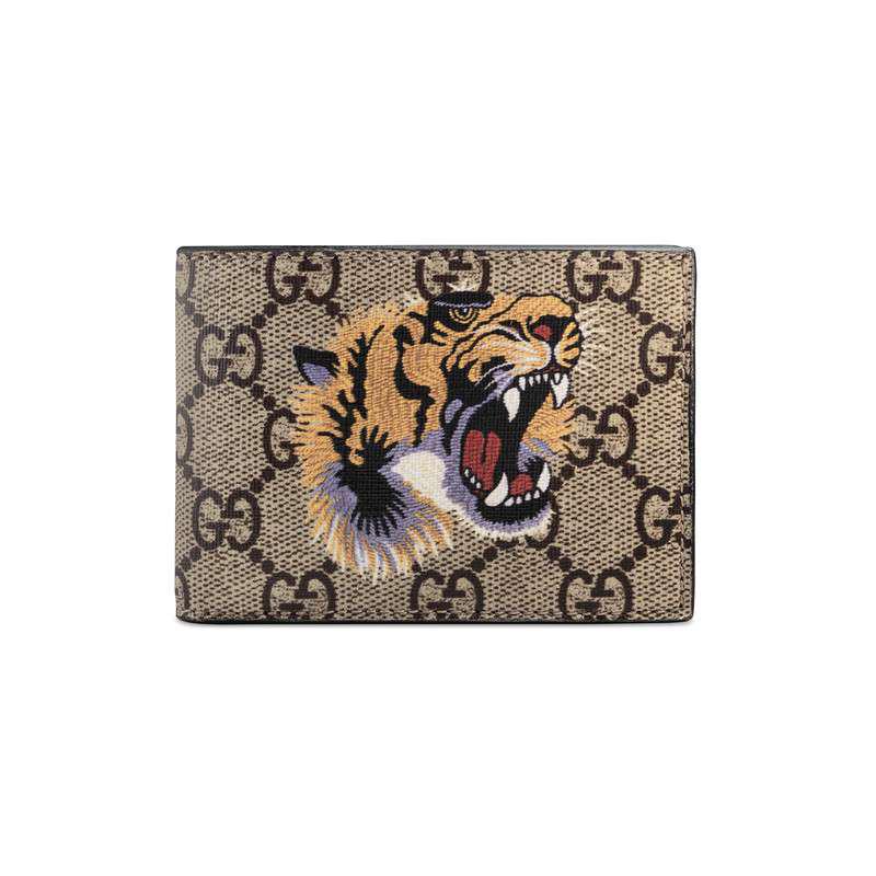 Lyst Gucci Tiger Print Gg Supreme Wallet for Men