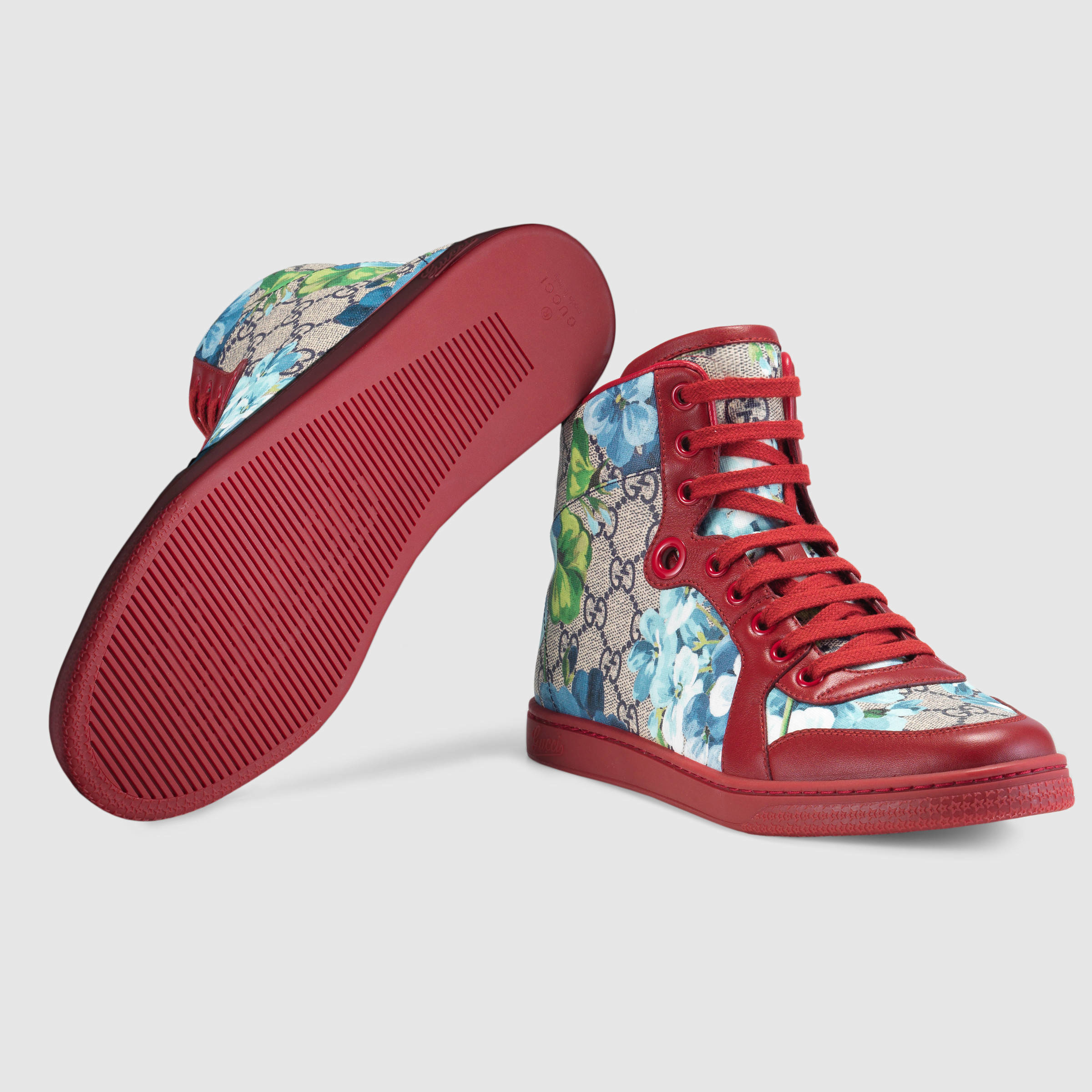 Gucci Gg Blooms High-top Sneaker in Blue | Lyst