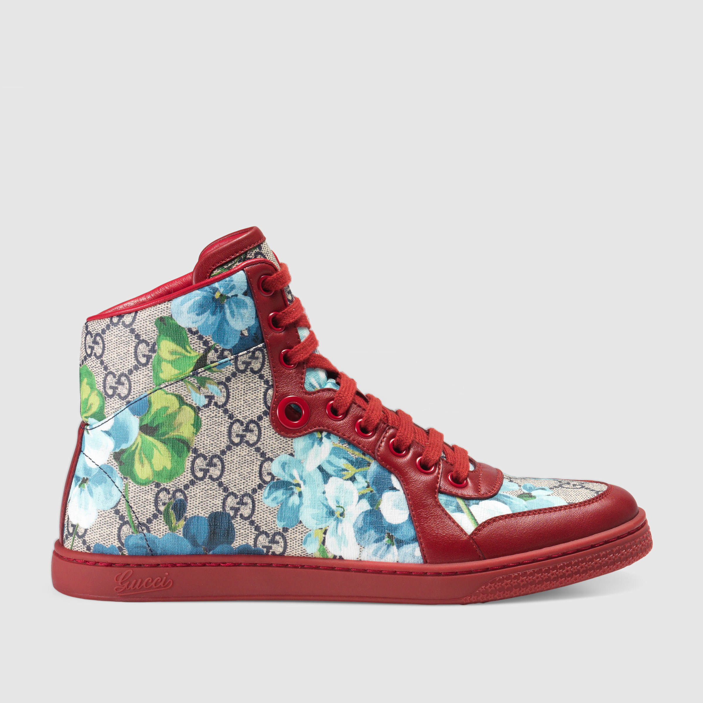 Gucci Gg Blooms High-top Sneaker in Blue | Lyst