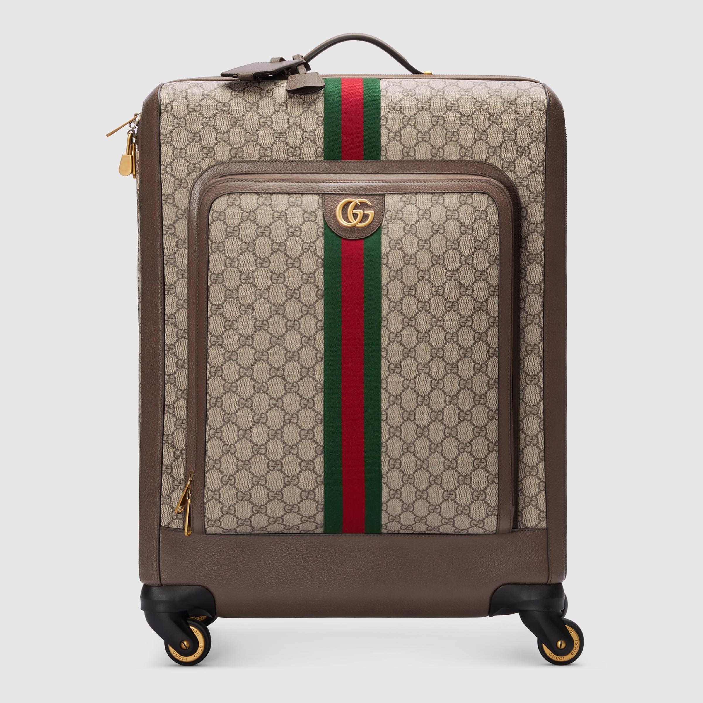 Gucci Savoy large duffle bag in beige and ebony Supreme