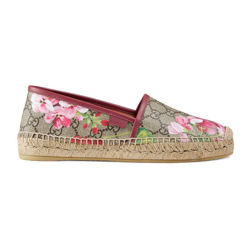 Gucci Gg Blooms Supreme Espadrille in Pink | Lyst