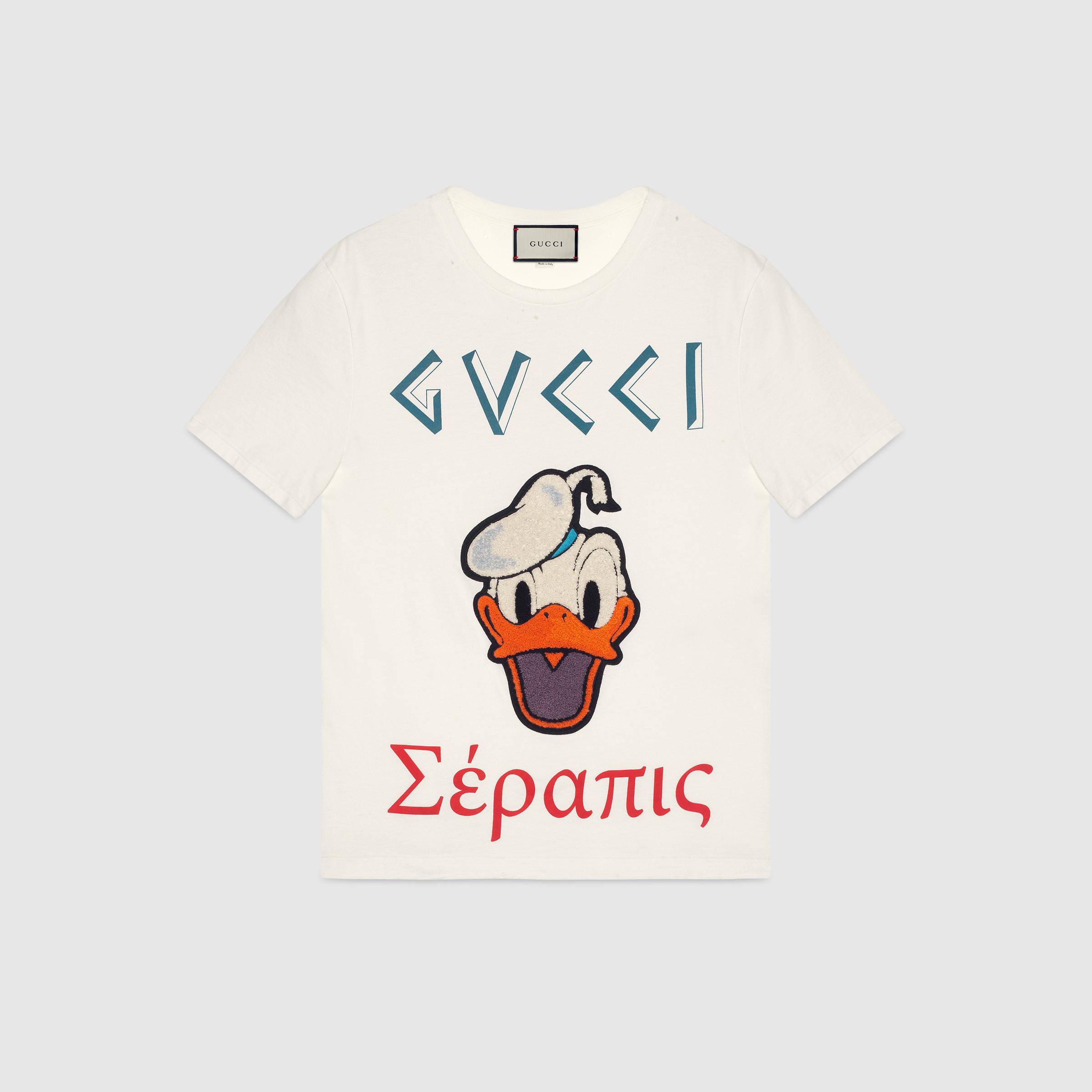 Gucci Cotton Washed T-shirt With Donald Duck in White for Men | Lyst