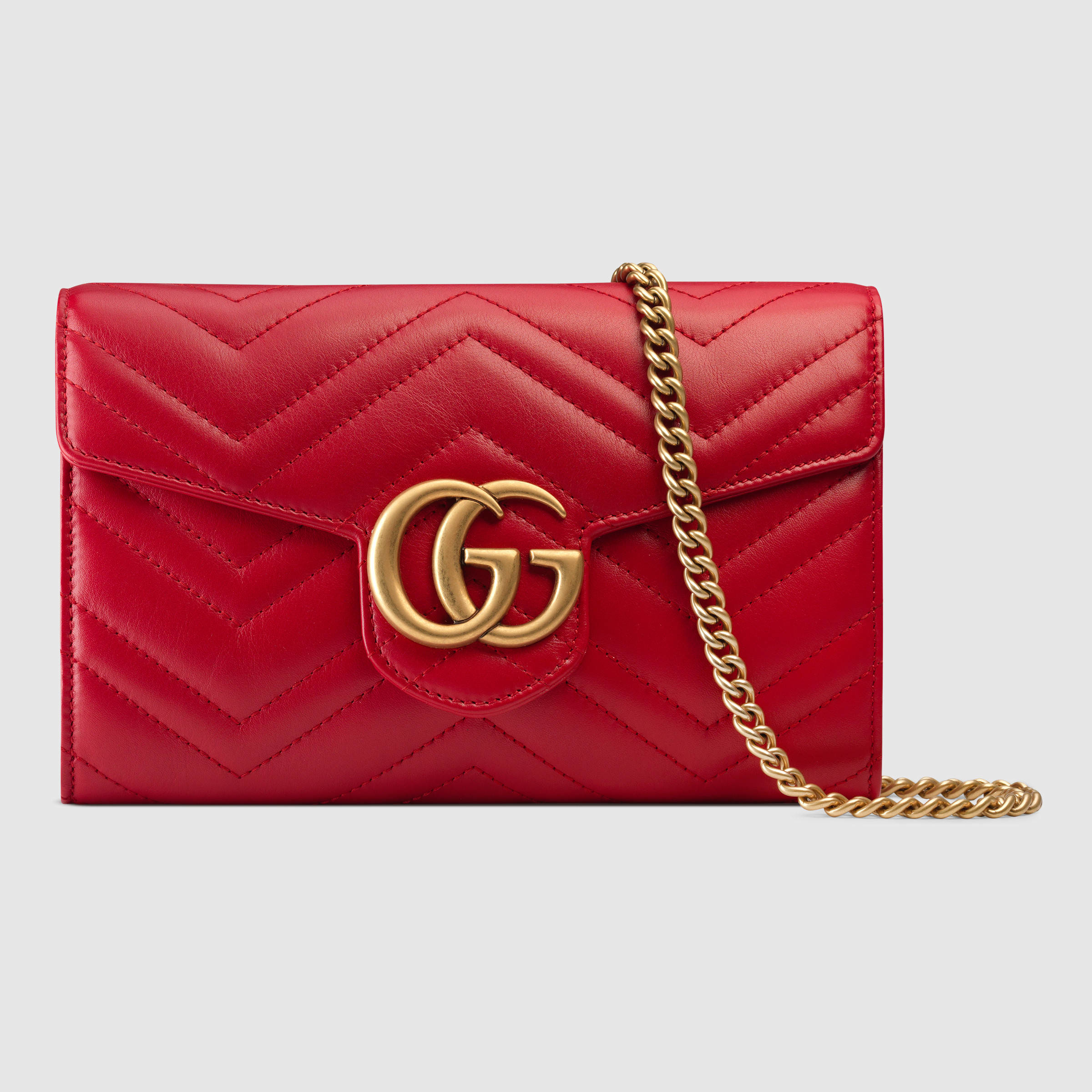 Gucci GG Marmont Matelassé Leather Mini Shoulder Bag in Red | Lyst