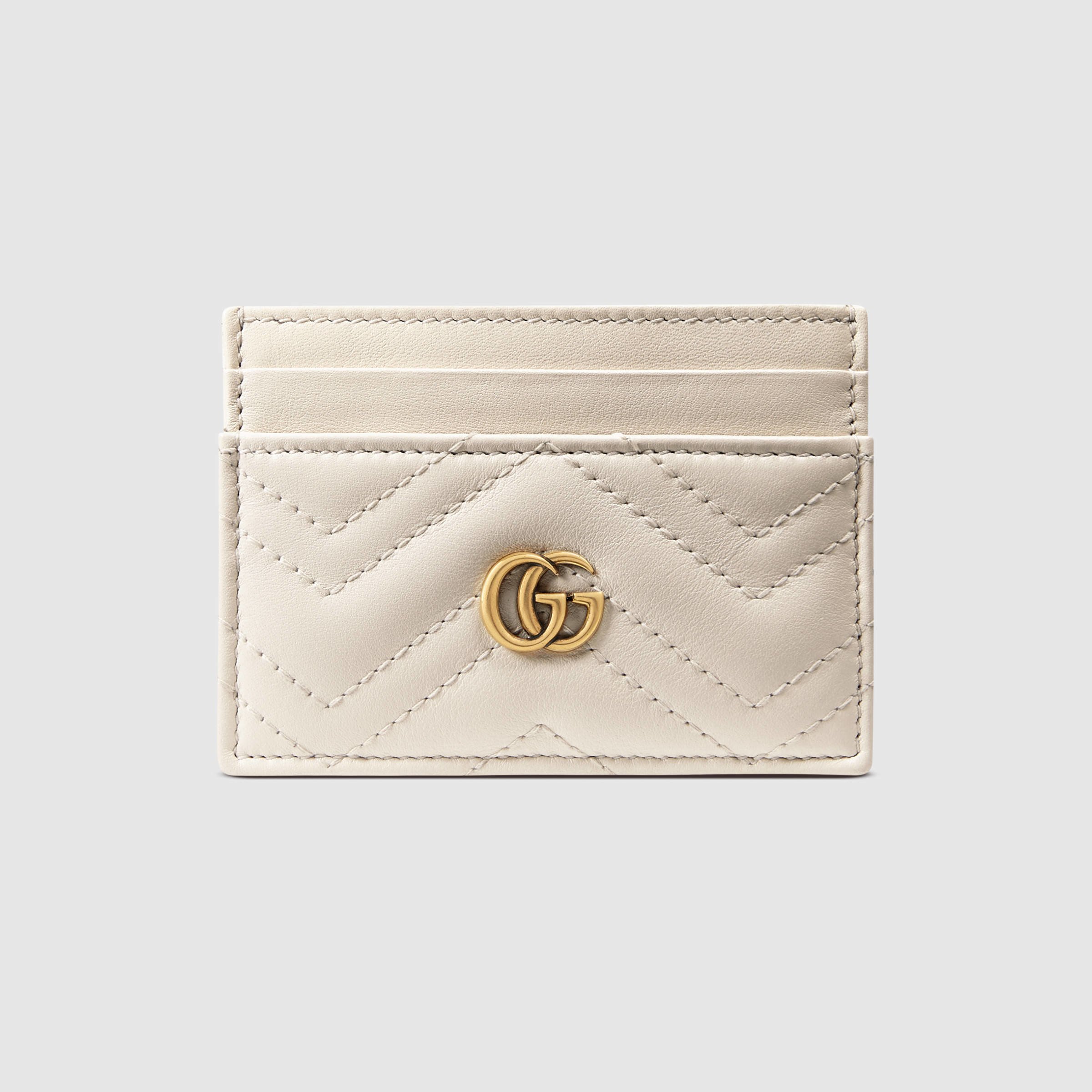 Gucci Gg Marmont Card Case in White | Lyst