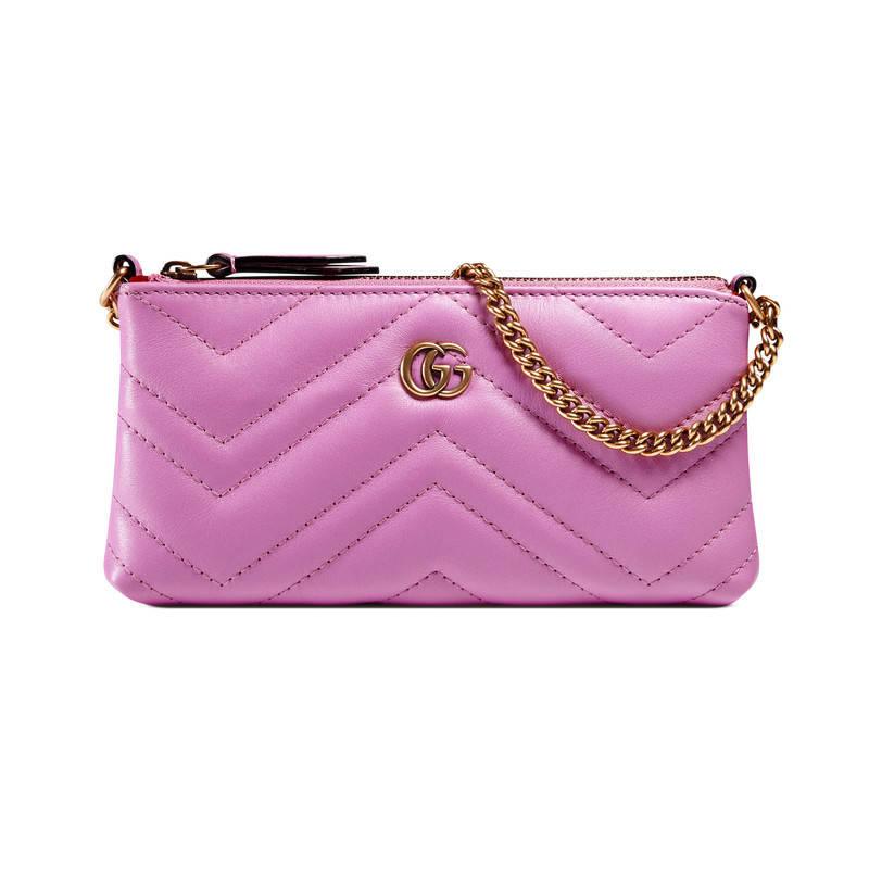 Gucci Gg Marmont Chain Mini Bag in Pink | Lyst