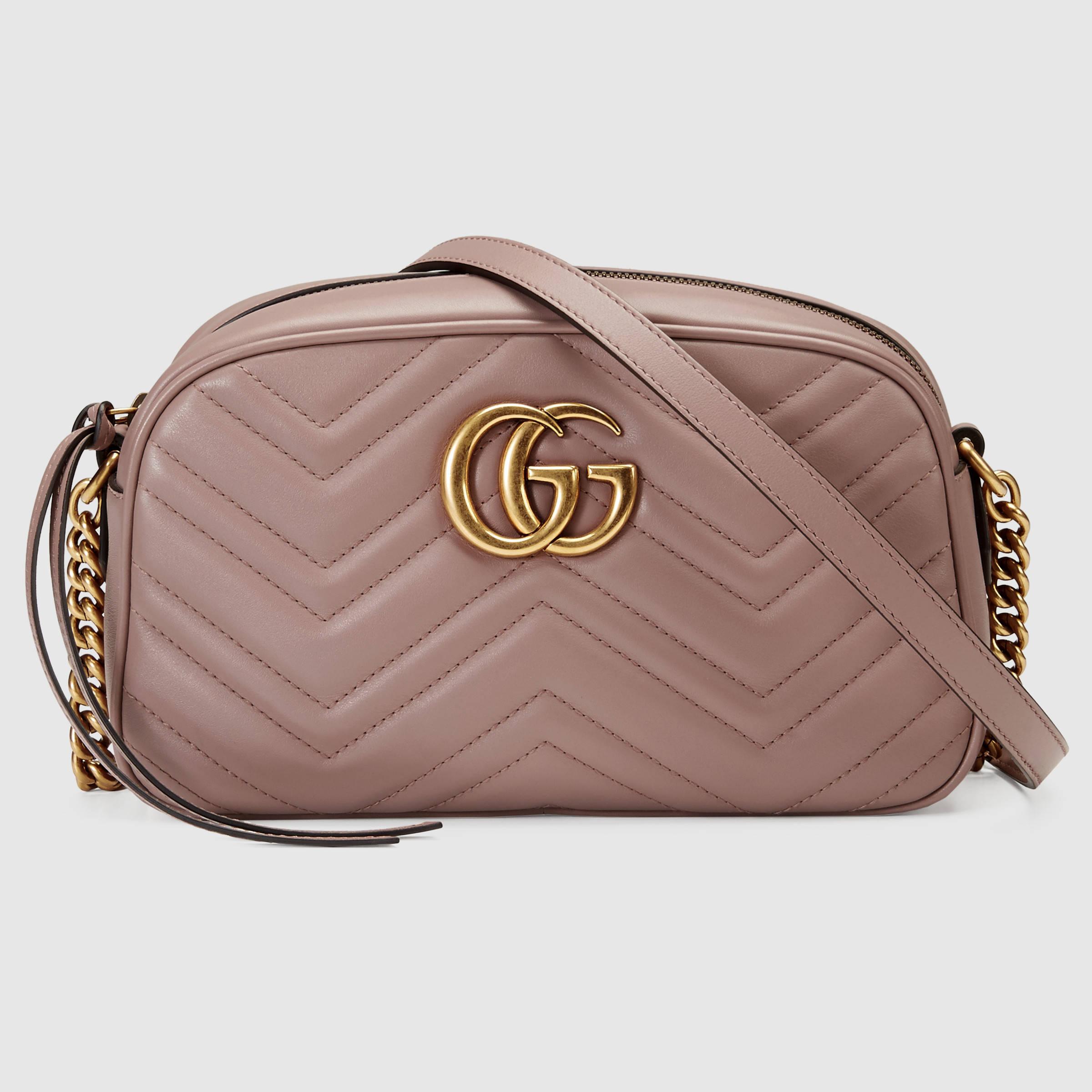 Gucci GG Marmont Matelassé Leather Shoulder Bag in Pink - Lyst