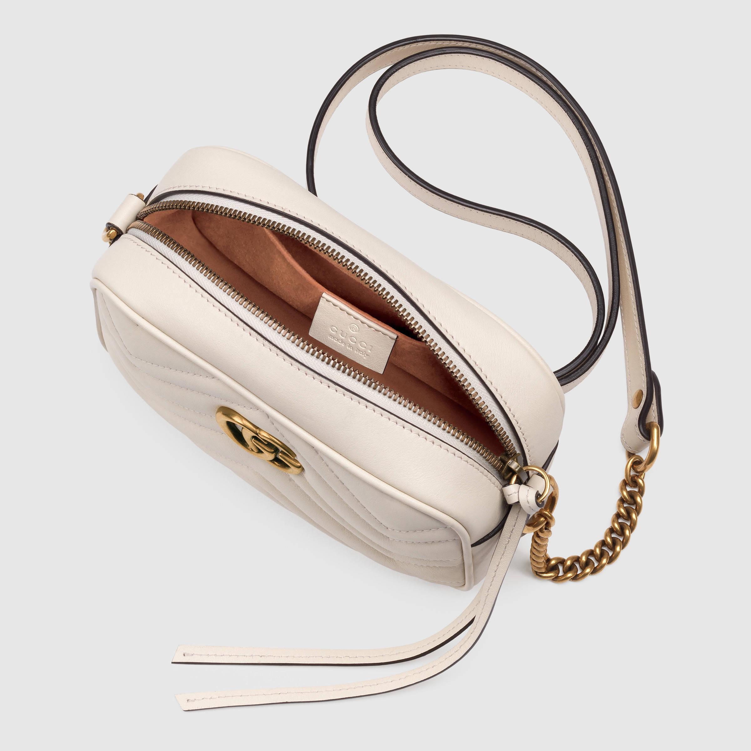 Lyst - Gucci GG Marmont Matelassé Leather Mini Shoulder Bag in White