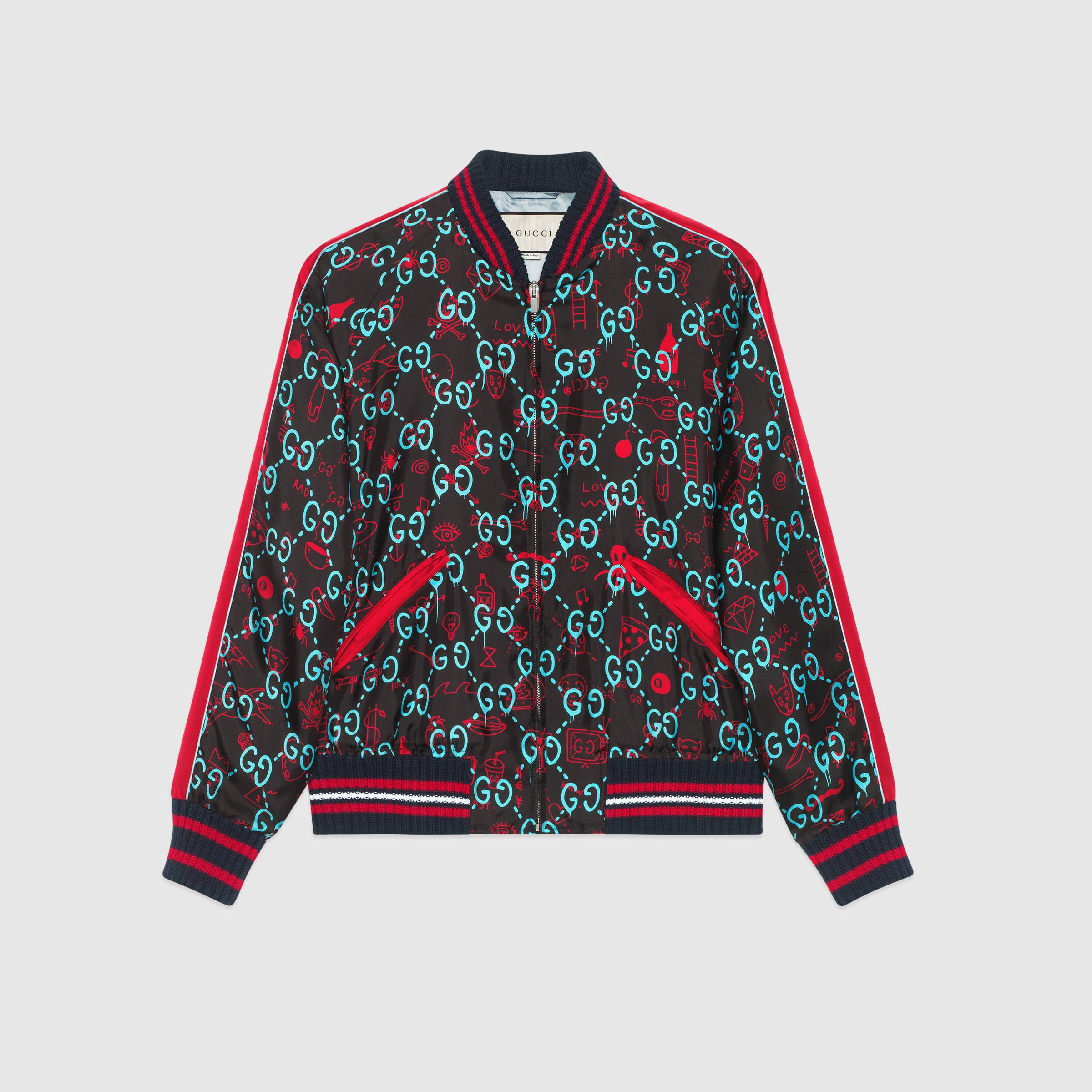 Gucci Silk Ghost Bomber for Men | Lyst