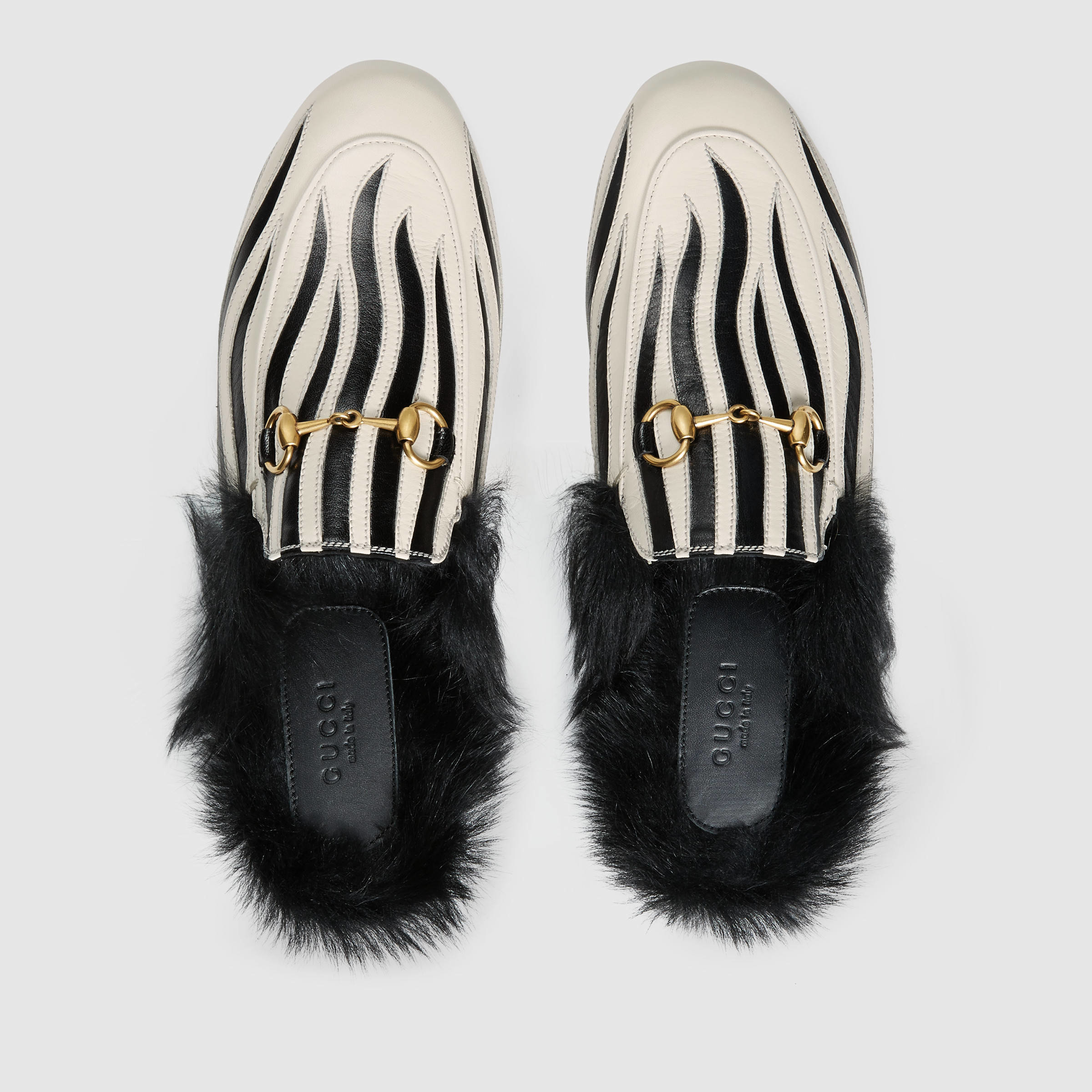 Gucci Zebra Leather Loafers Lyst