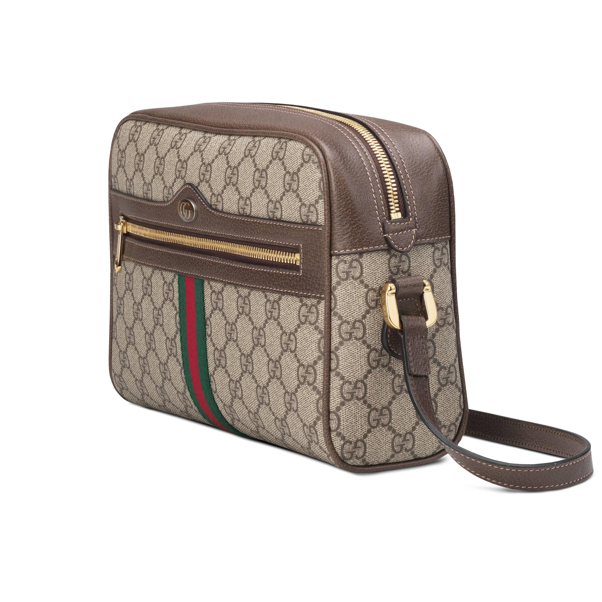 Gucci Synthetic Ophidia GG Supreme Small Shoulder Bag in Beige (Natural