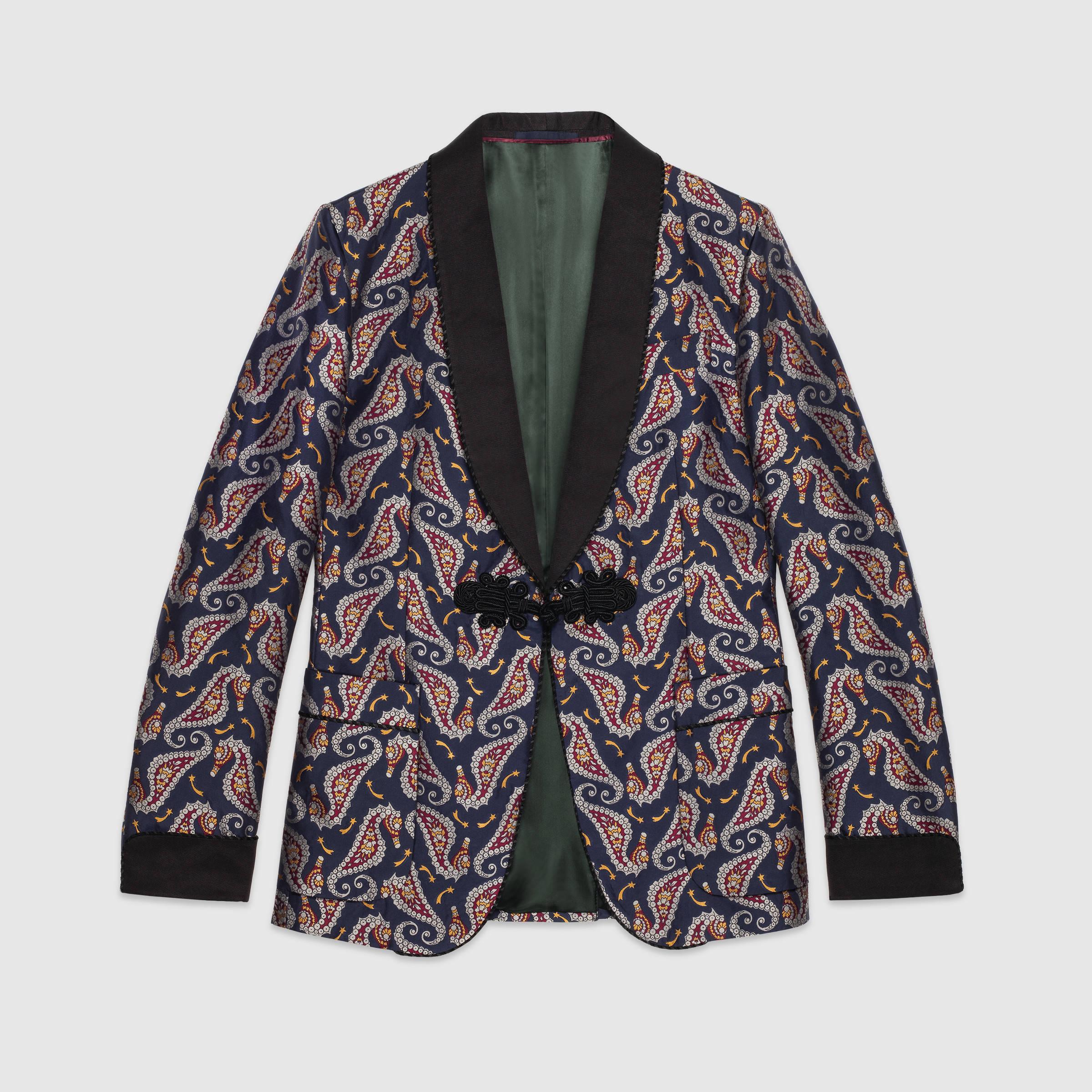 Gucci Silk Seahorse Jacquard Evening Jacket for Men - Lyst