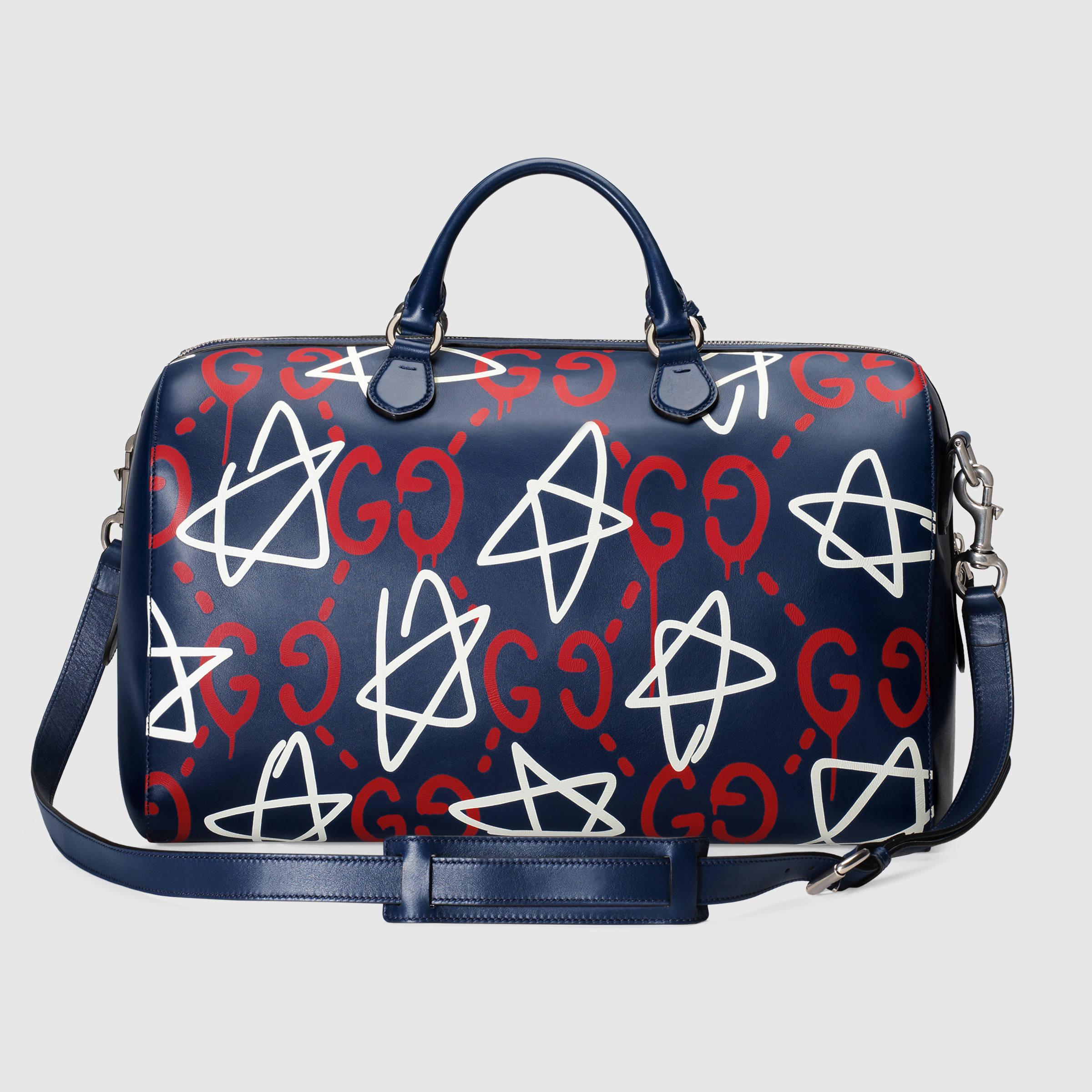 Gucci Leather Ghost Duffle - Lyst
